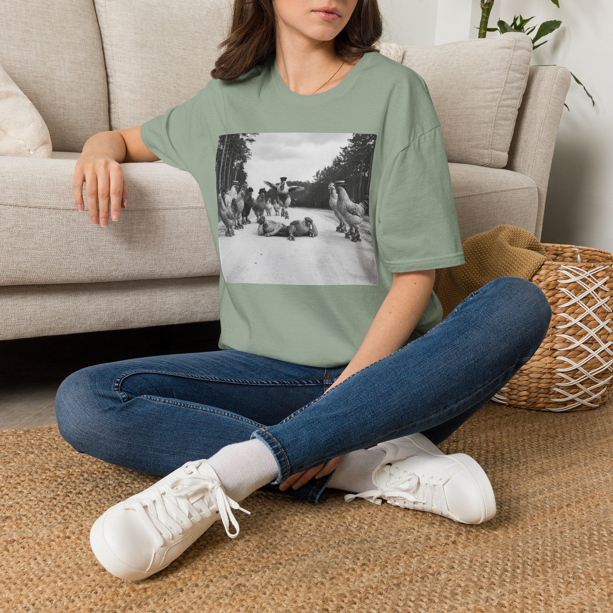 Old School Fowl Roller Skates T-Shirt