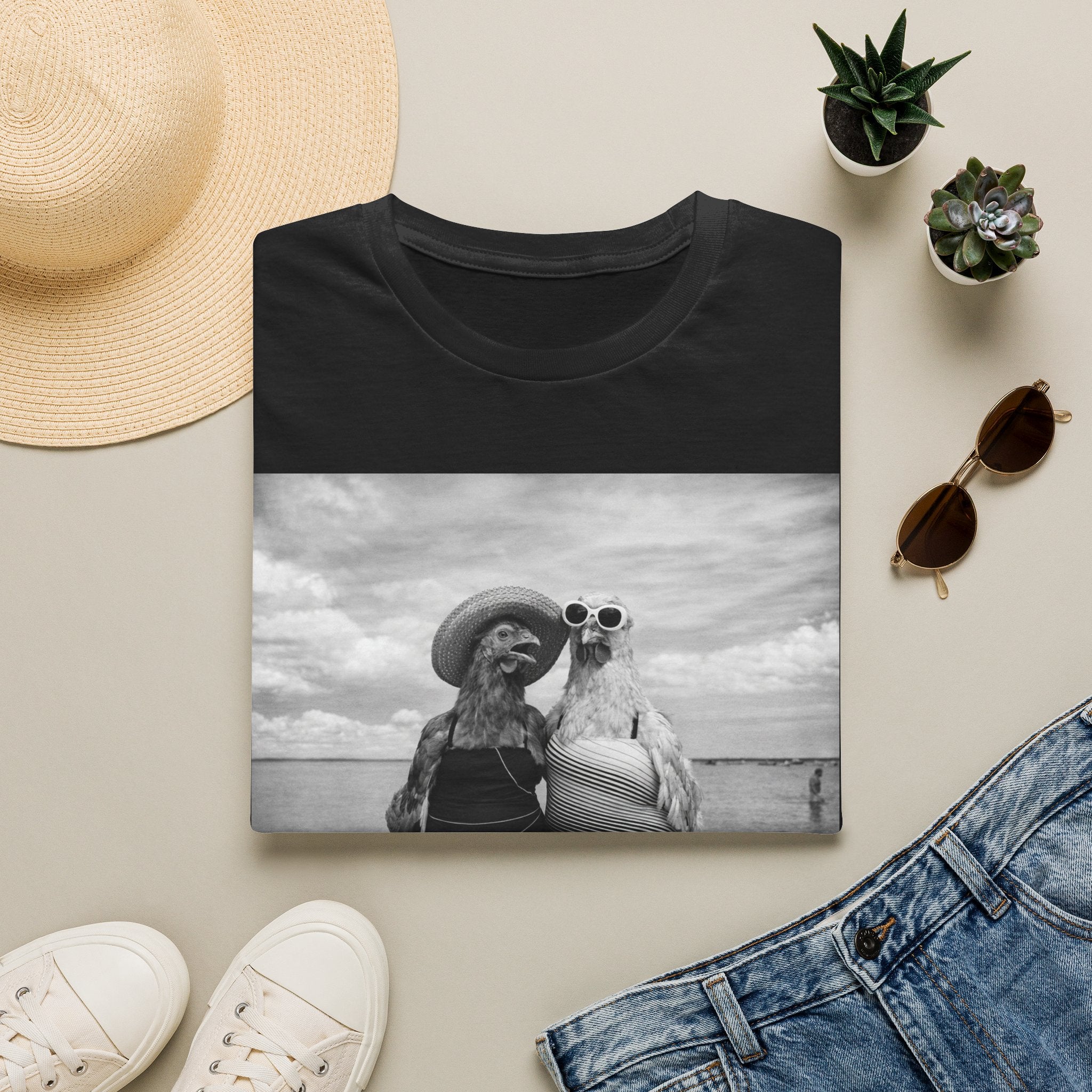 Day at the Beach B&W T-Shirt