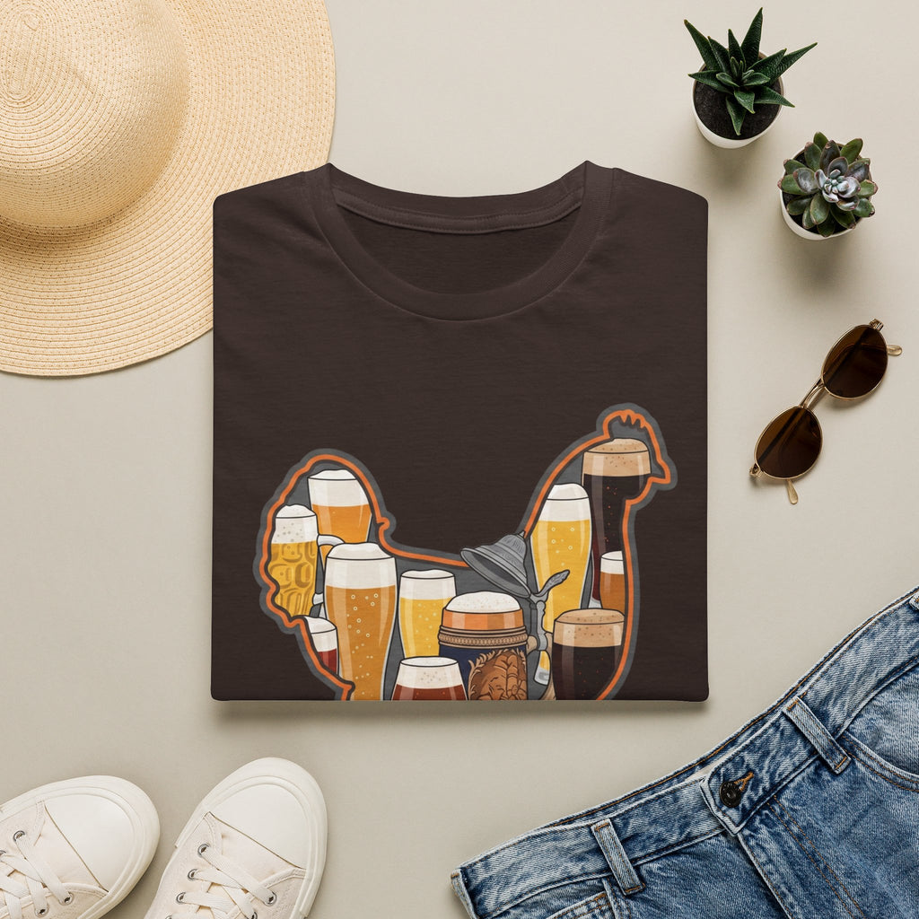 Hen Silhouette Beer V T-Shirt