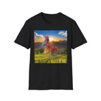 3 Rooster Sunrise Barn T-Shirt