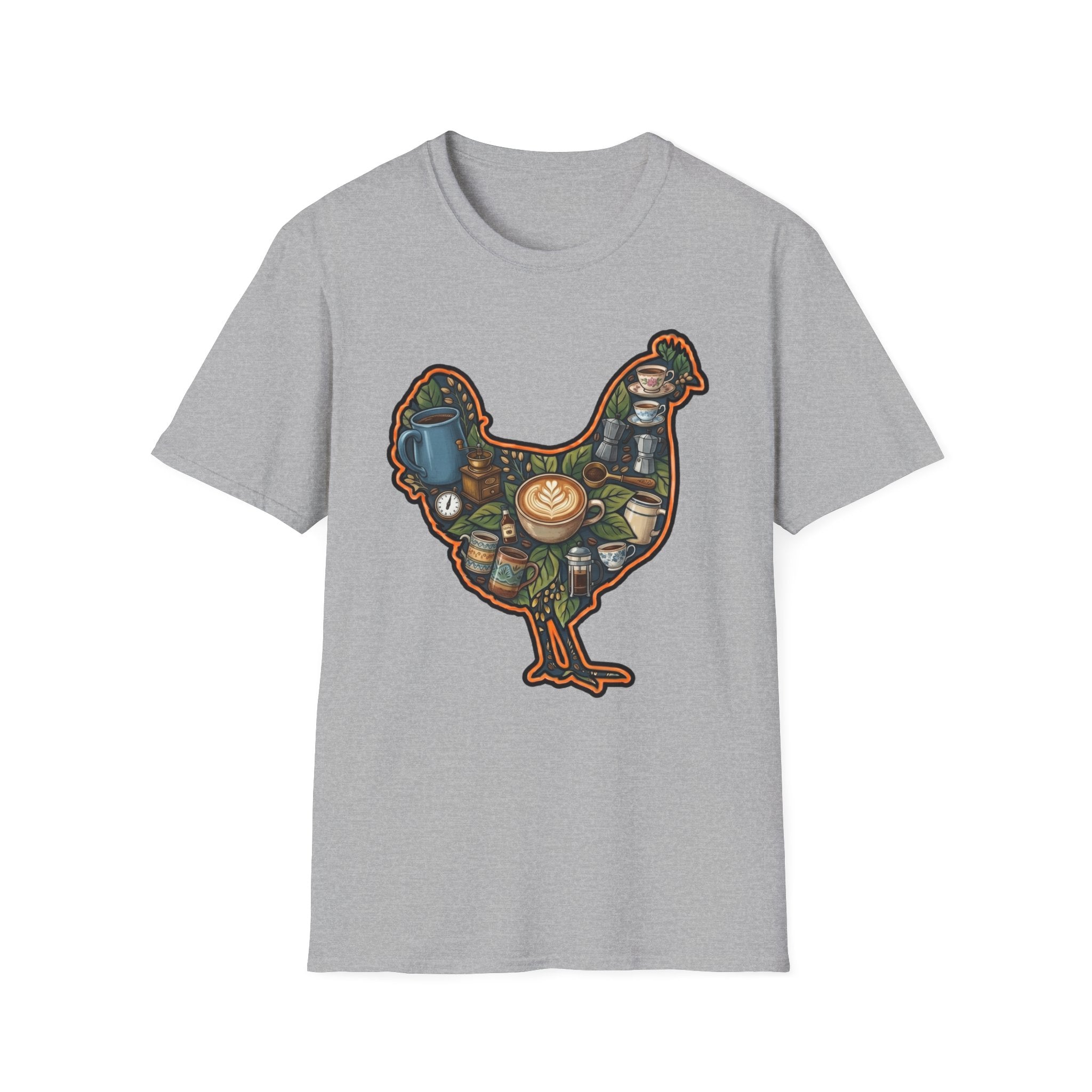 Hen Silhouette Coffee V T-Shirt