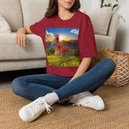 3 Rooster Sunrise Barn T-Shirt