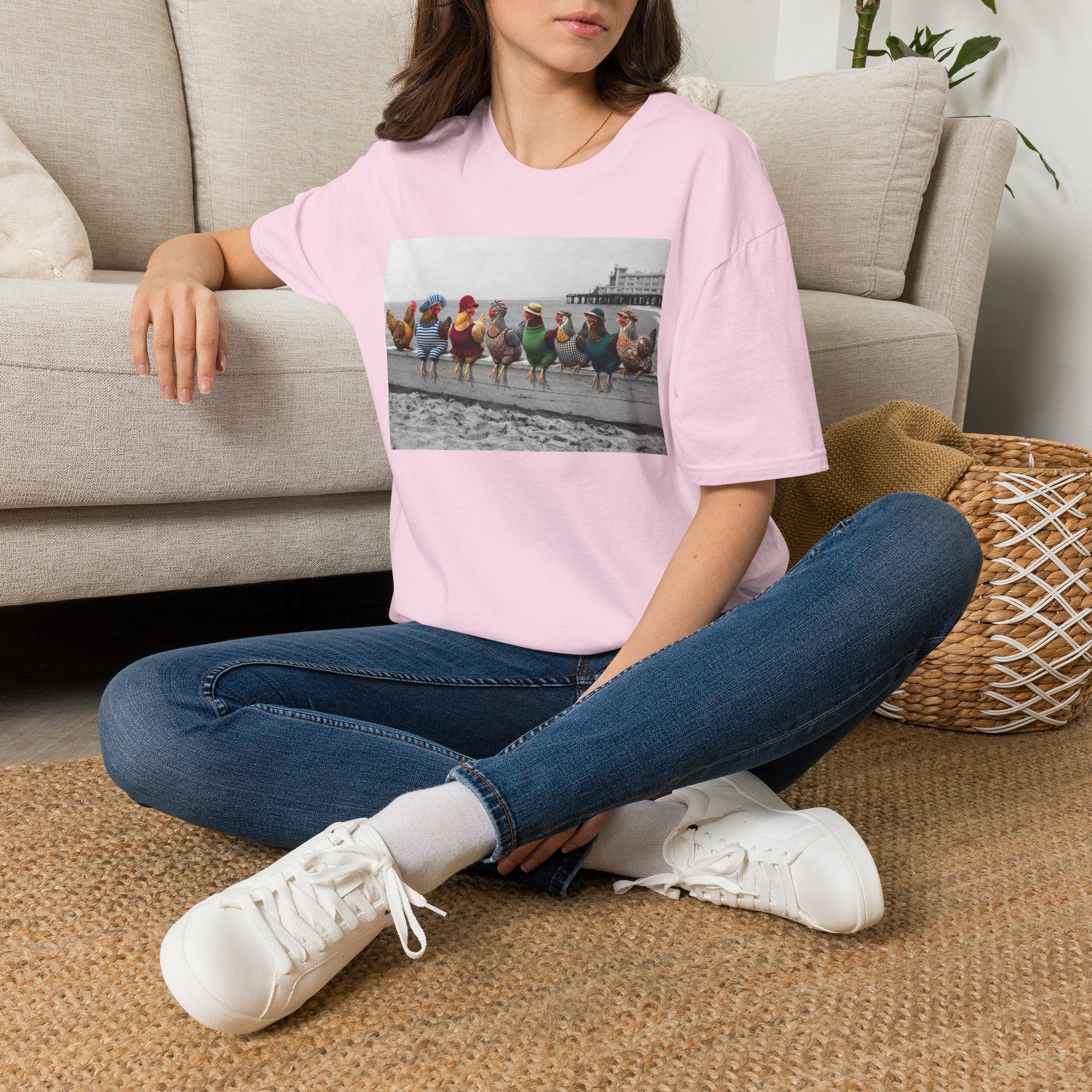 Beach Hens Sitting Color T-Shirt