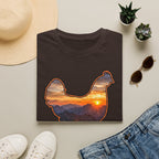 Hen Silhouette Mountain Sunset T-Shirt