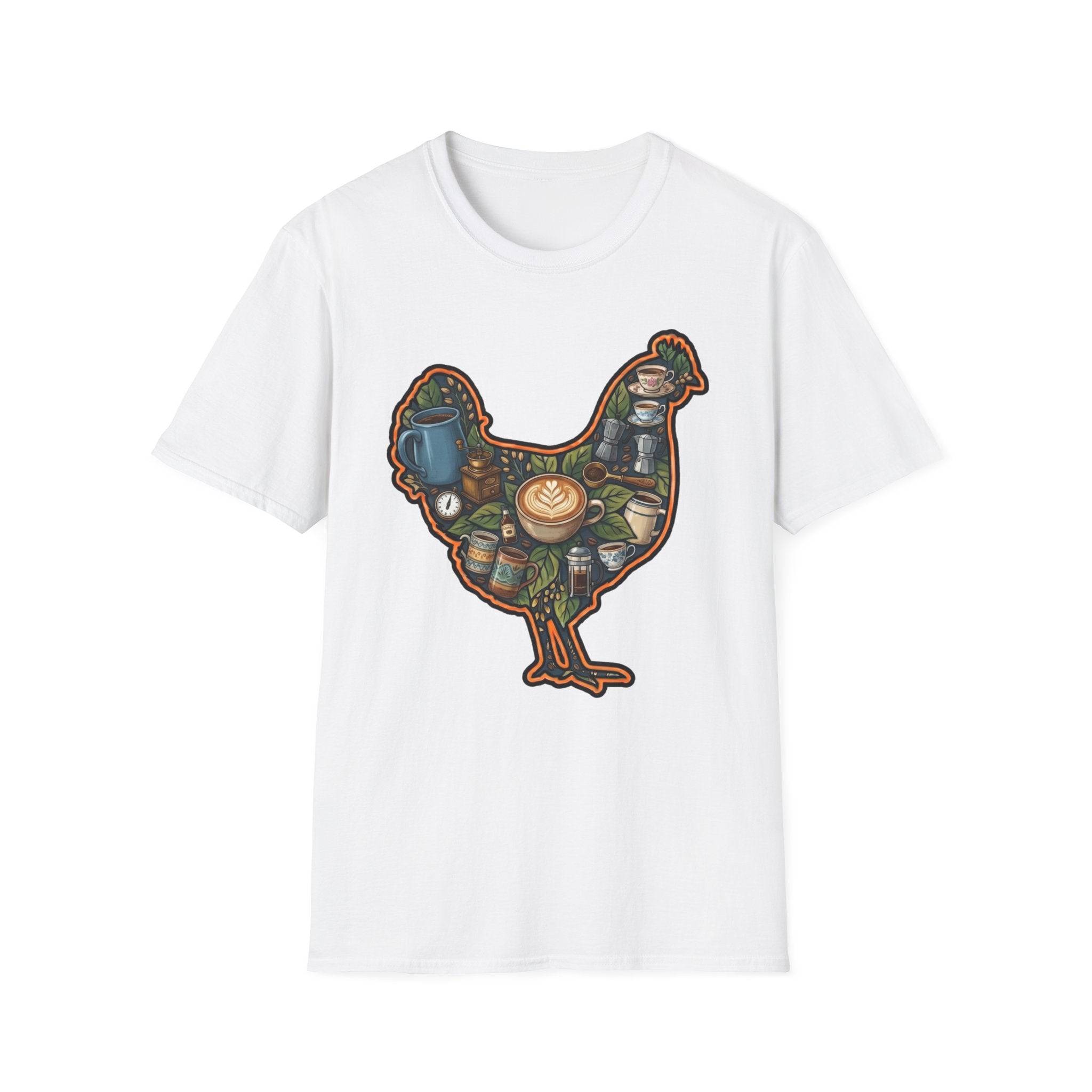Hen Silhouette Coffee V T-Shirt