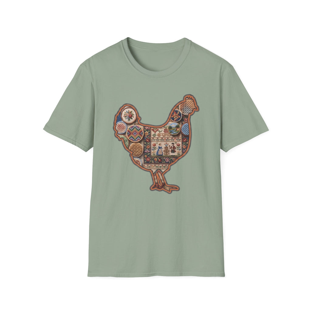 Hen Silhouette Needlepoint T-Shirt
