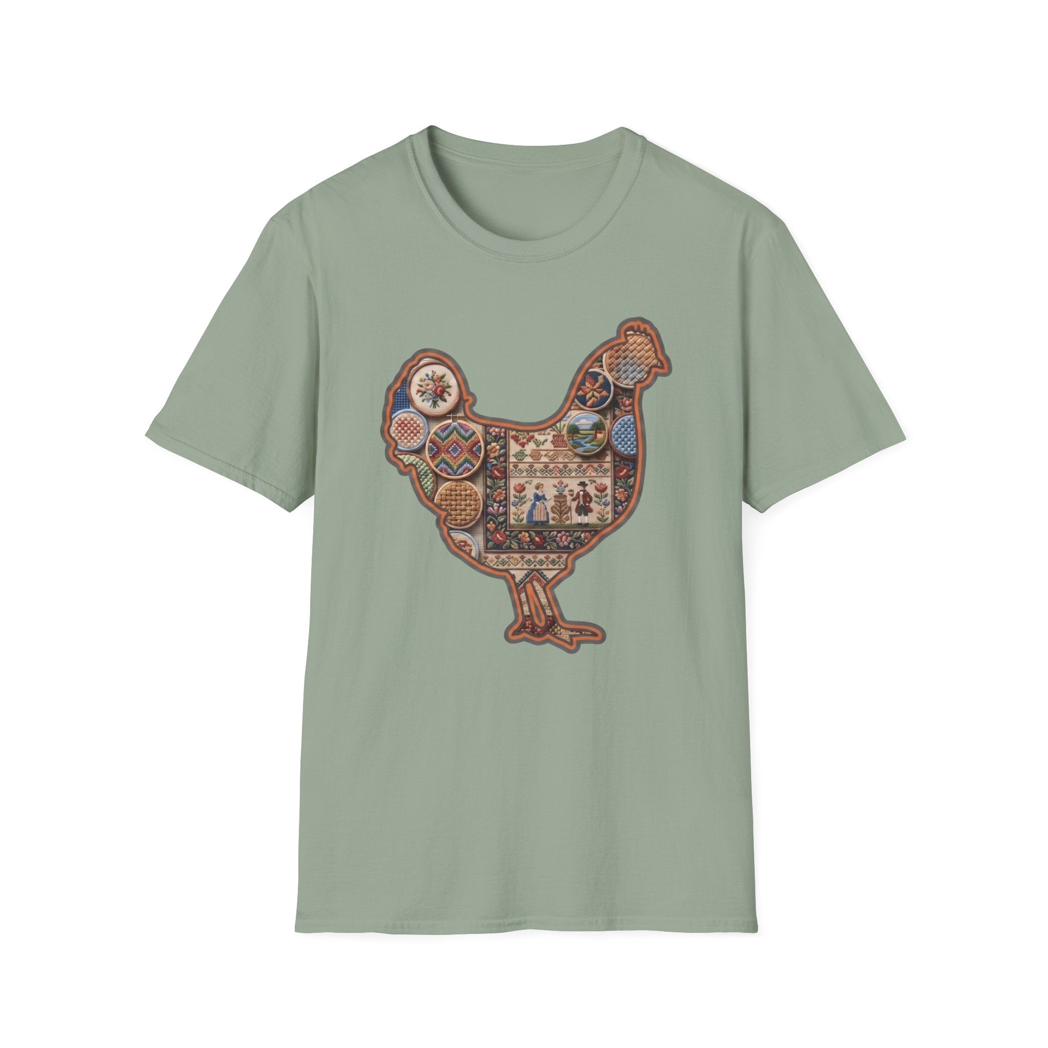 Hen Silhouette Needlepoint T-Shirt