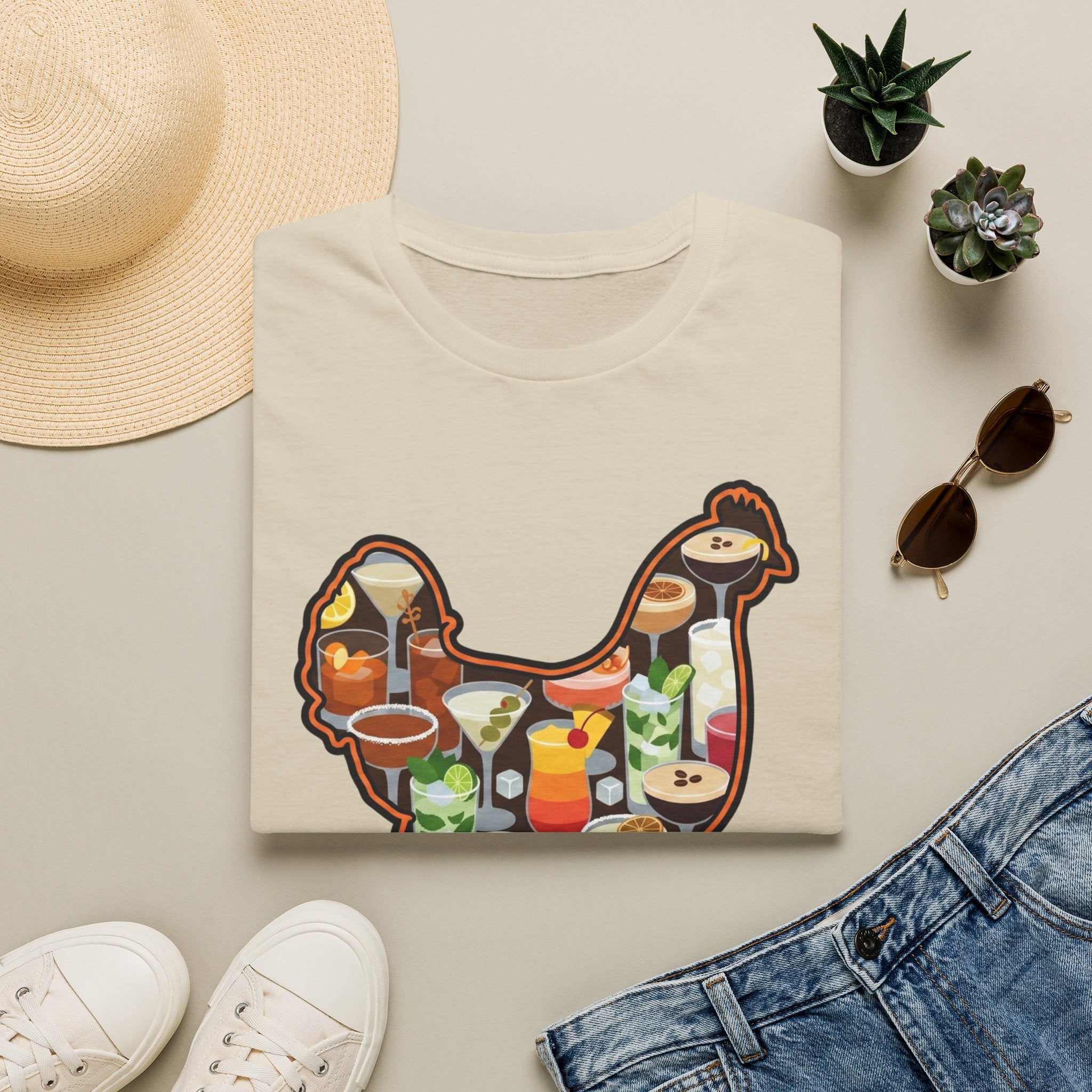 Hen Silhouette Cocktails V T-Shirt