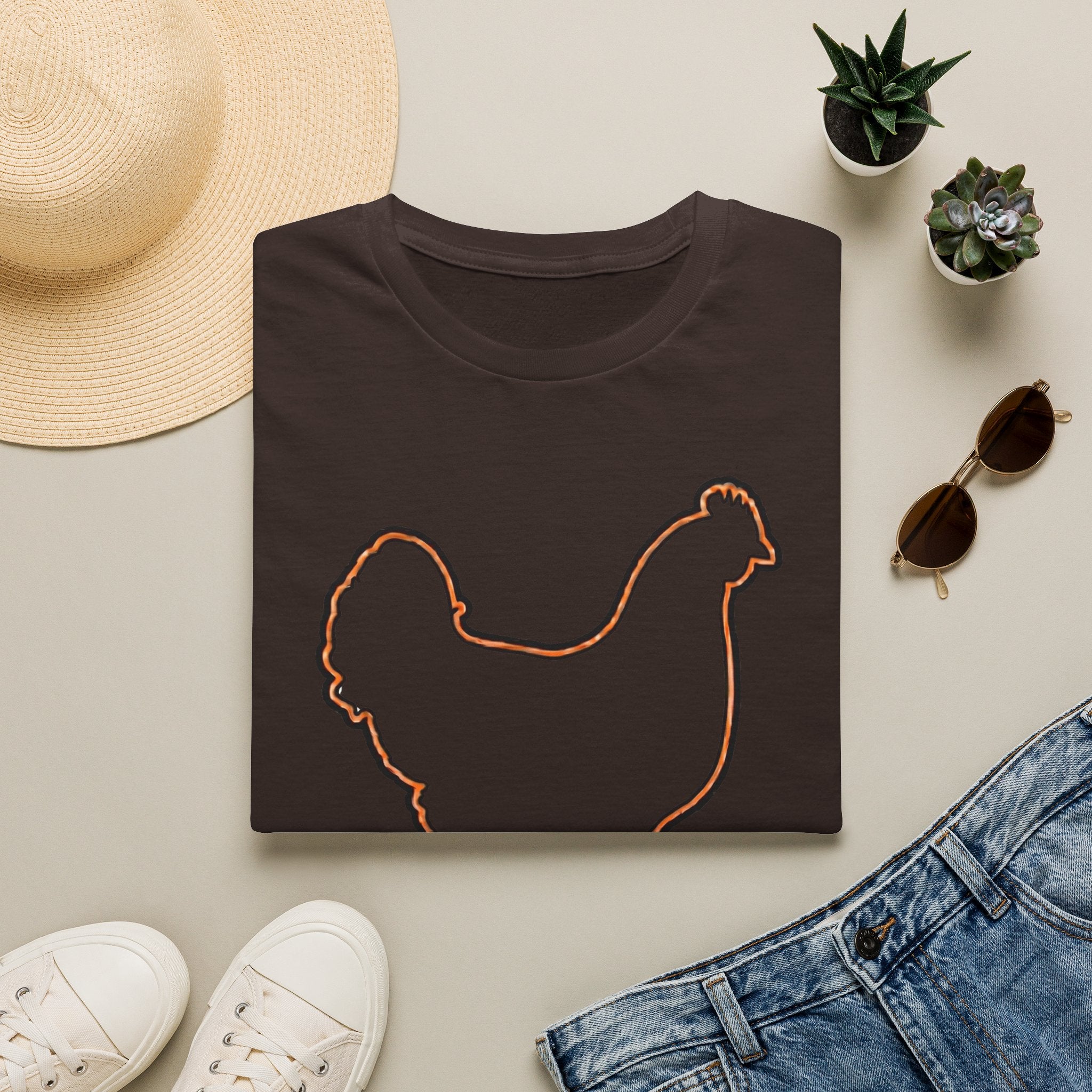 Hen Silhouette White T-Shirt
