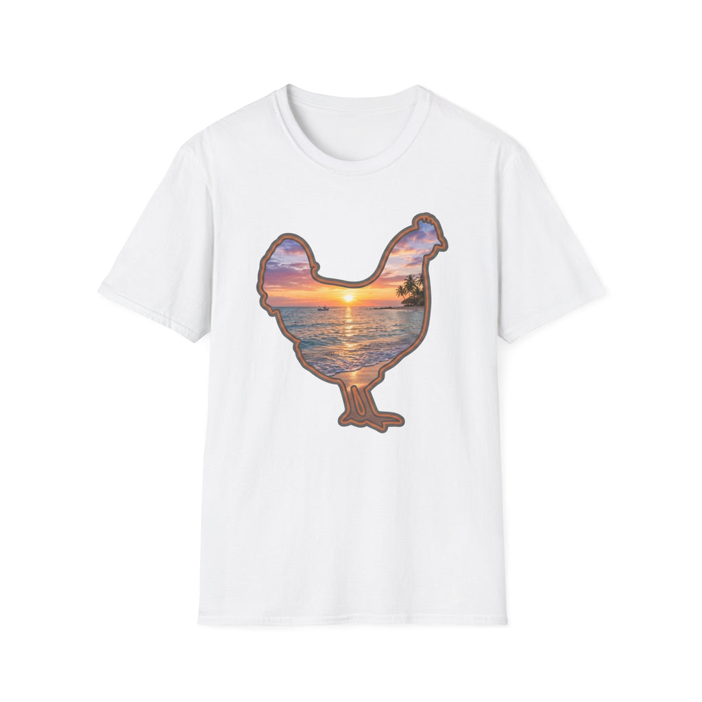 Hen Silhouette Beach T-Shirt