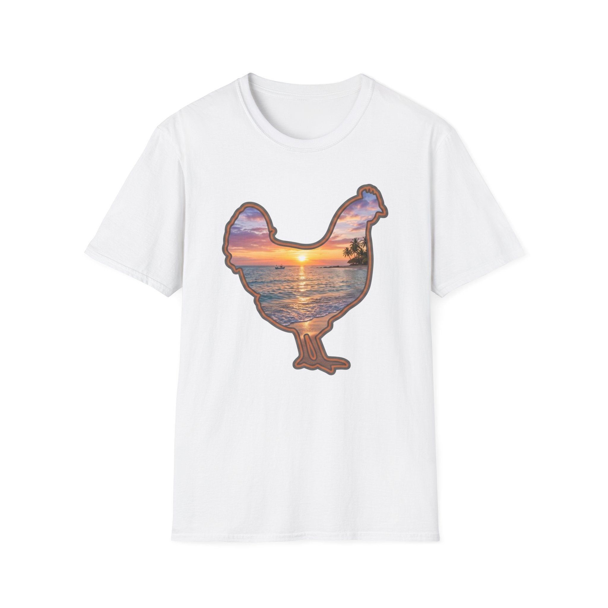 Hen Silhouette Beach T-Shirt