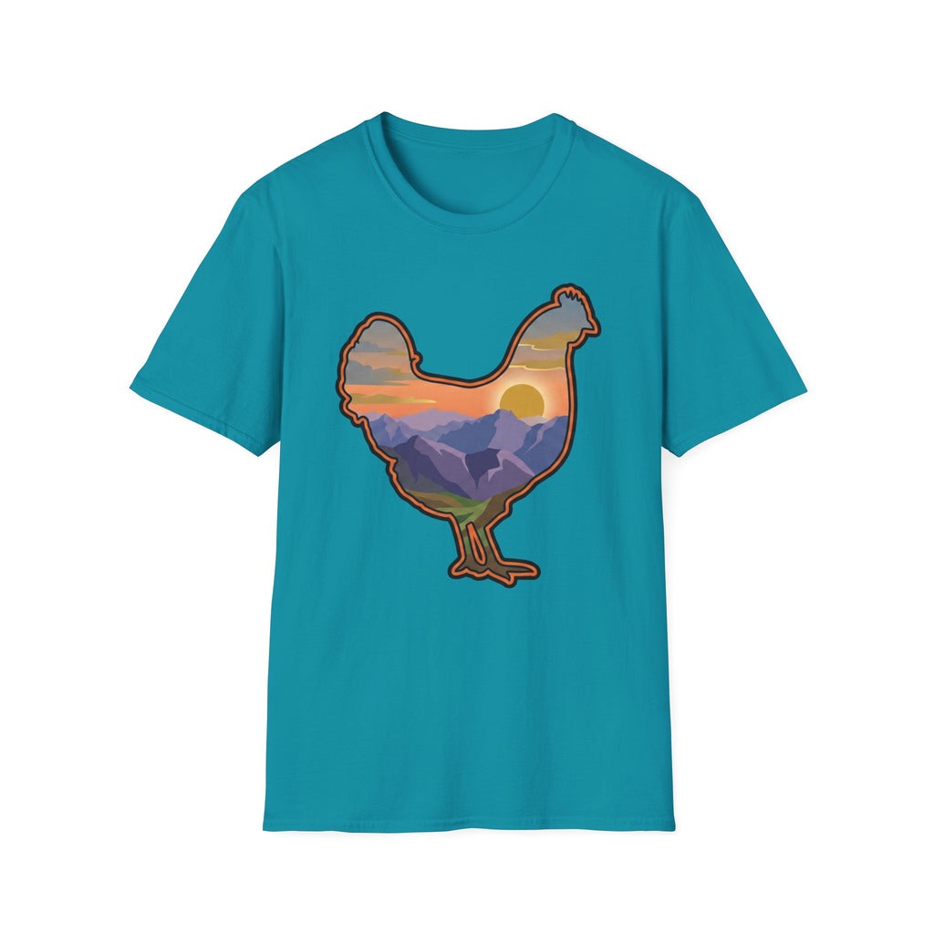 Hen Silhouette Mountain Sunset V T-Shirt
