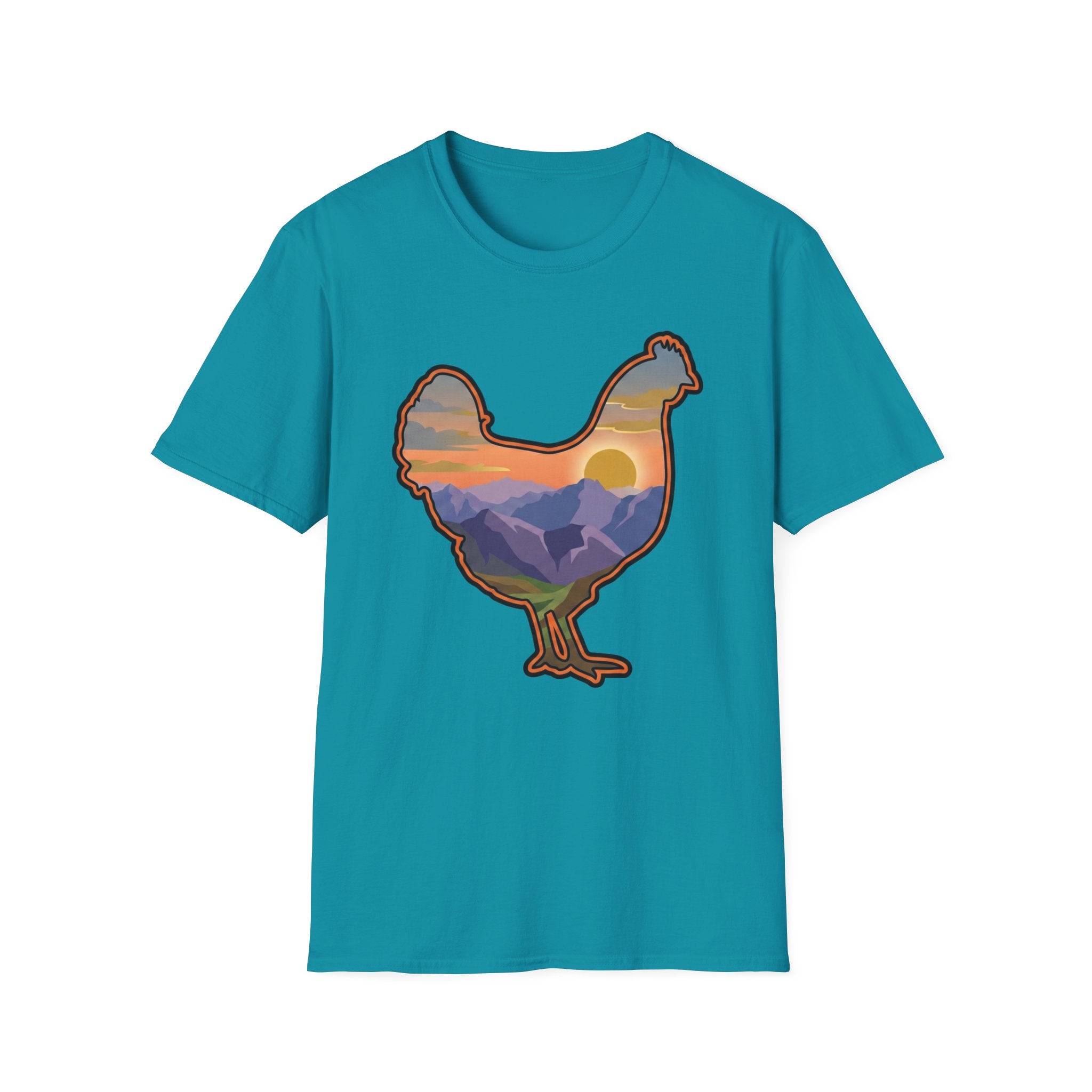 Hen Silhouette Mountain Sunset V T-Shirt