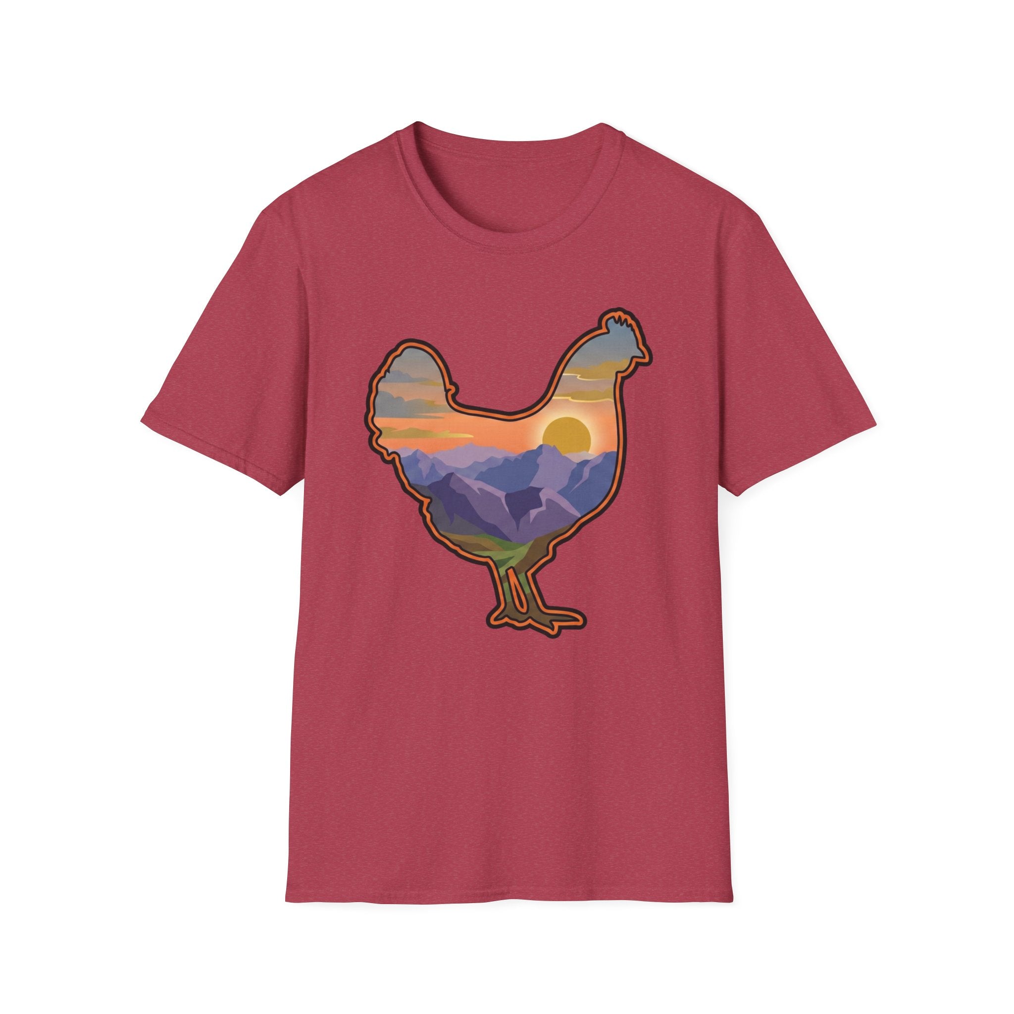 Hen Silhouette Mountain Sunset V T-Shirt