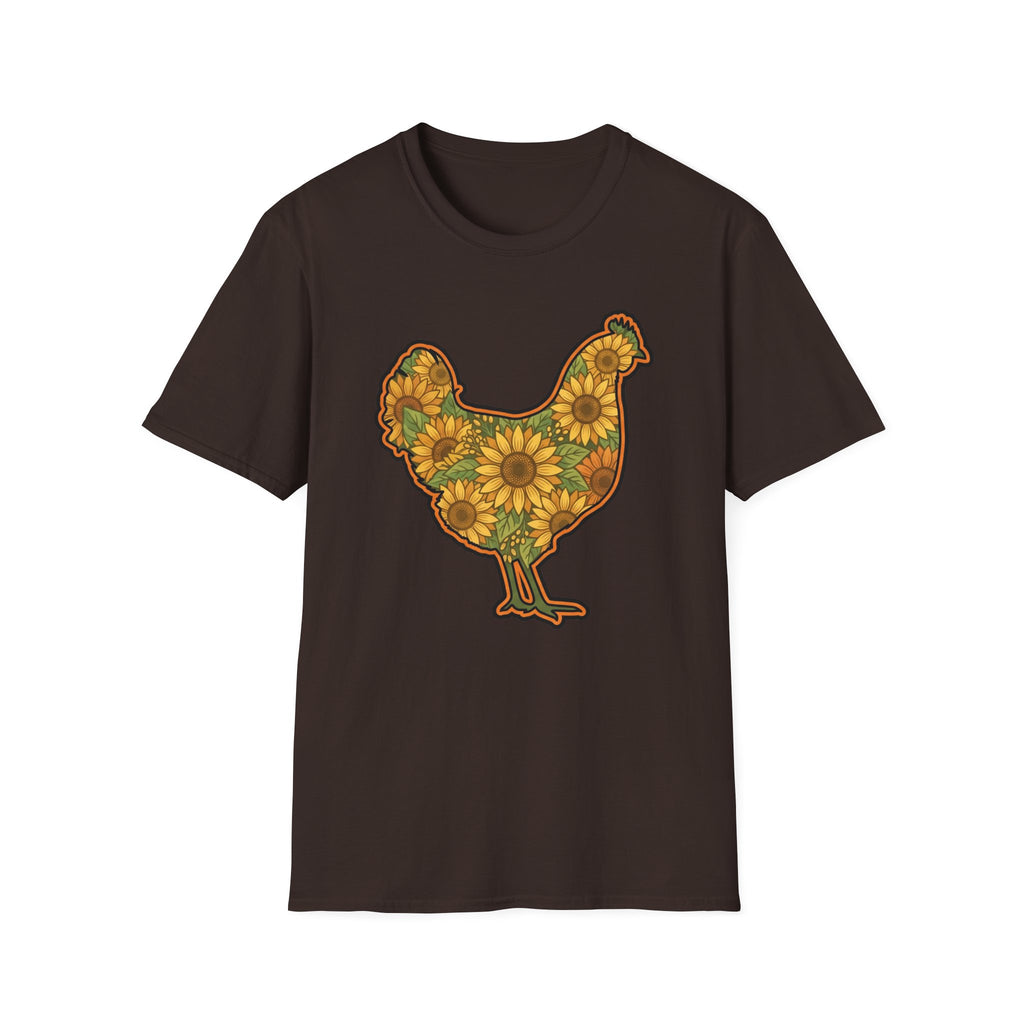 Hen Silhouette Sunflower V T-Shirt