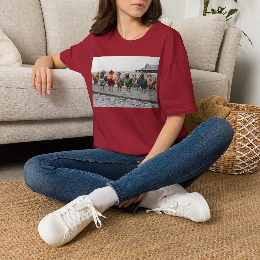 Beach Hens Sitting Color T-Shirt