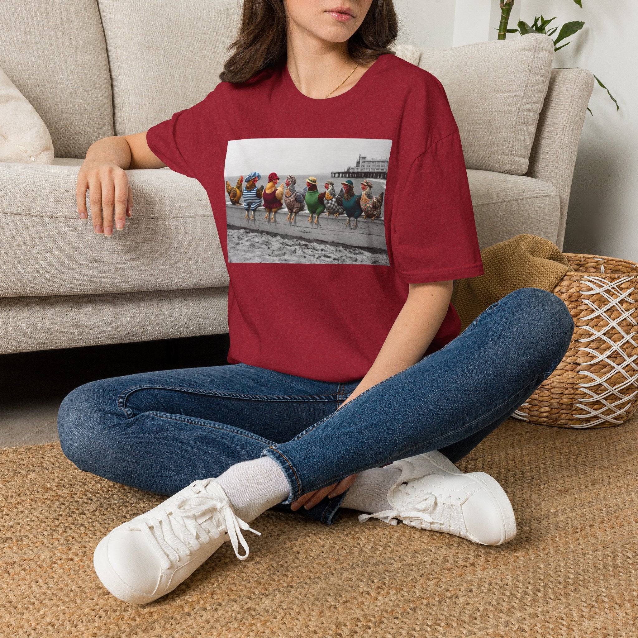 Beach Hens Sitting Color T-Shirt