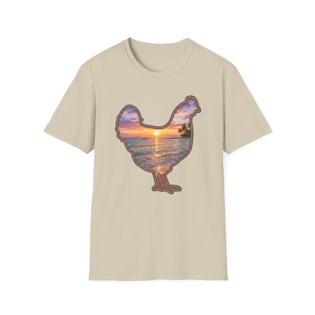 Hen Silhouette Beach T-Shirt