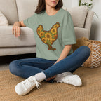 Hen Silhouette Sunflower V T-Shirt