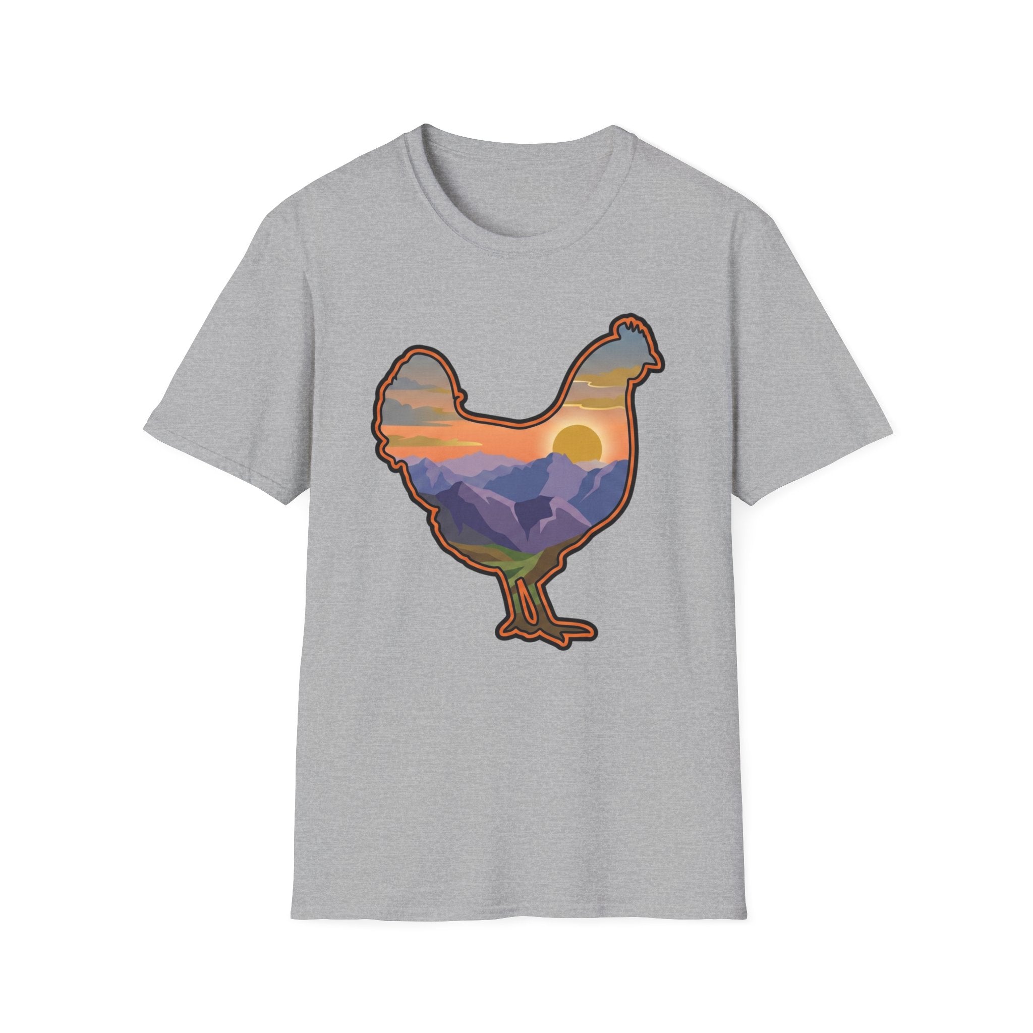 Hen Silhouette Mountain Sunset V T-Shirt