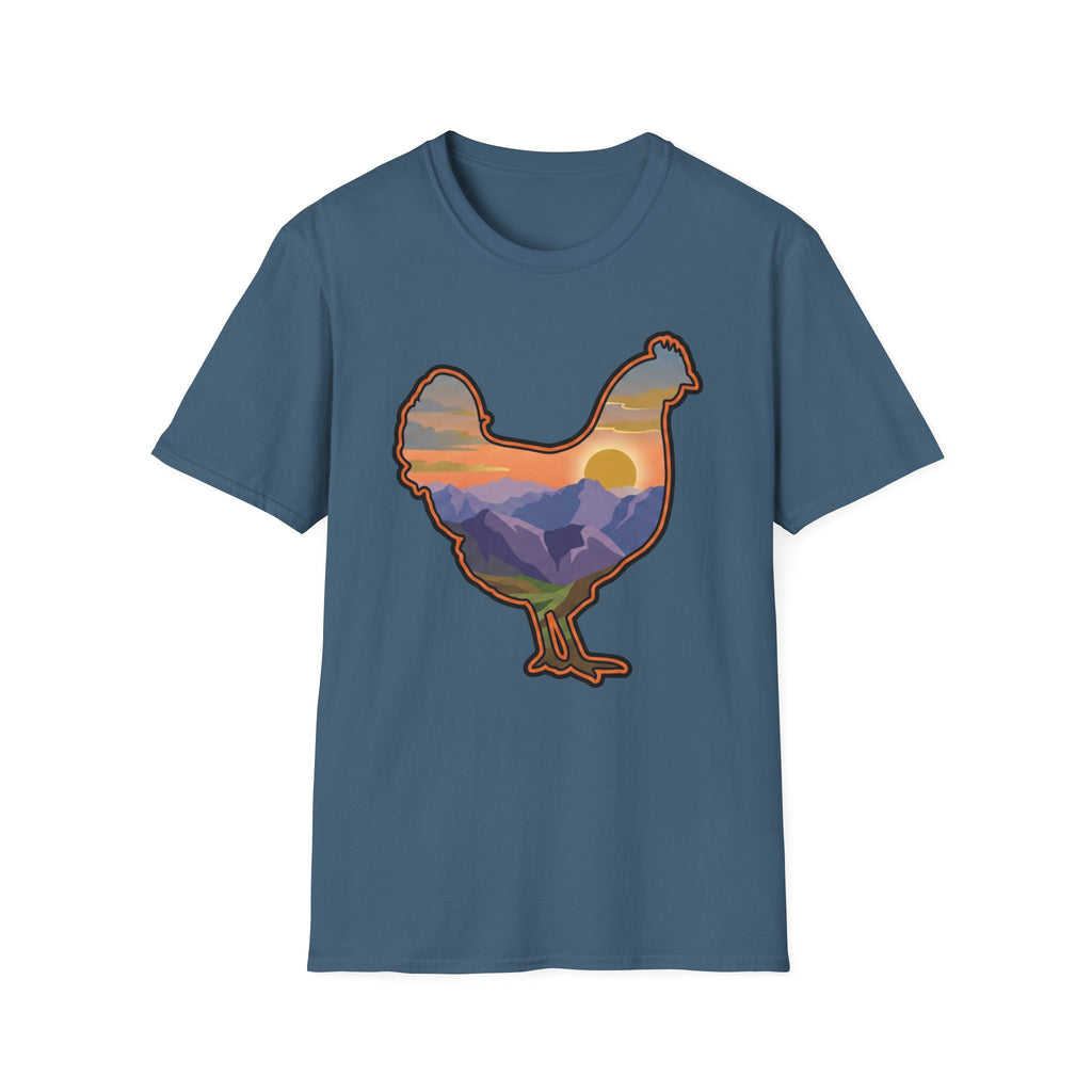Hen Silhouette Mountain Sunset V T-Shirt