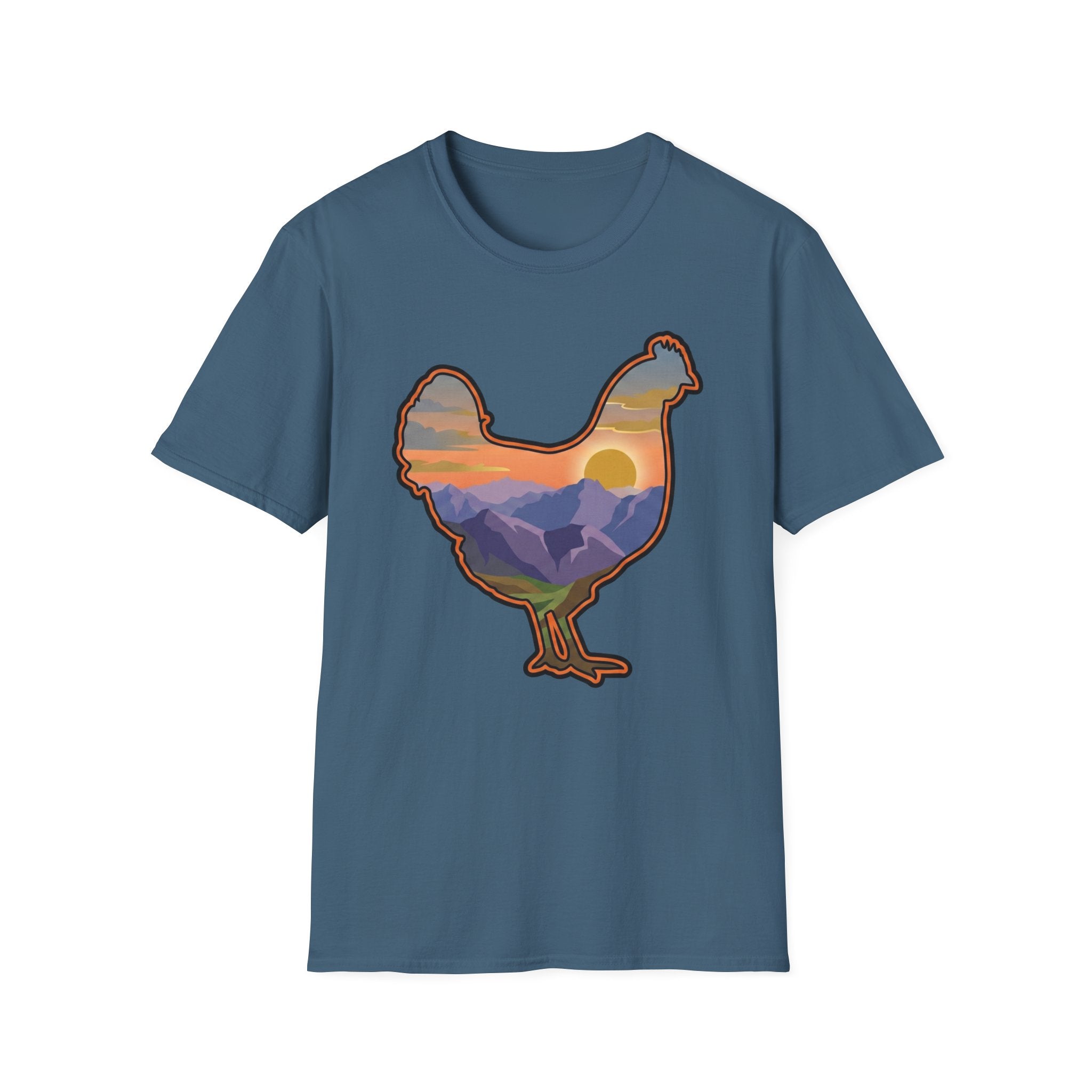 Hen Silhouette Mountain Sunset V T-Shirt