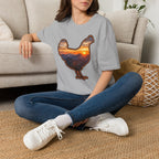 Hen Silhouette Mountain Sunset T-Shirt