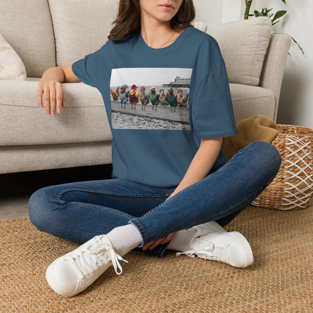 Beach Hens Sitting Color T-Shirt
