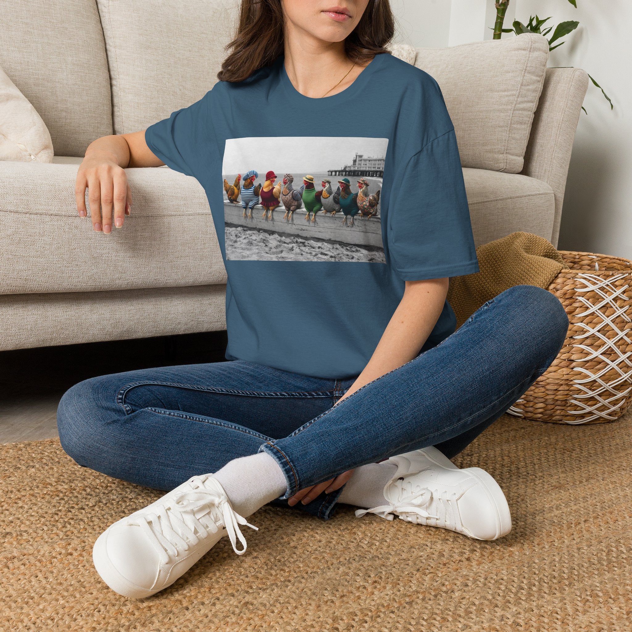 Beach Hens Sitting Color T-Shirt