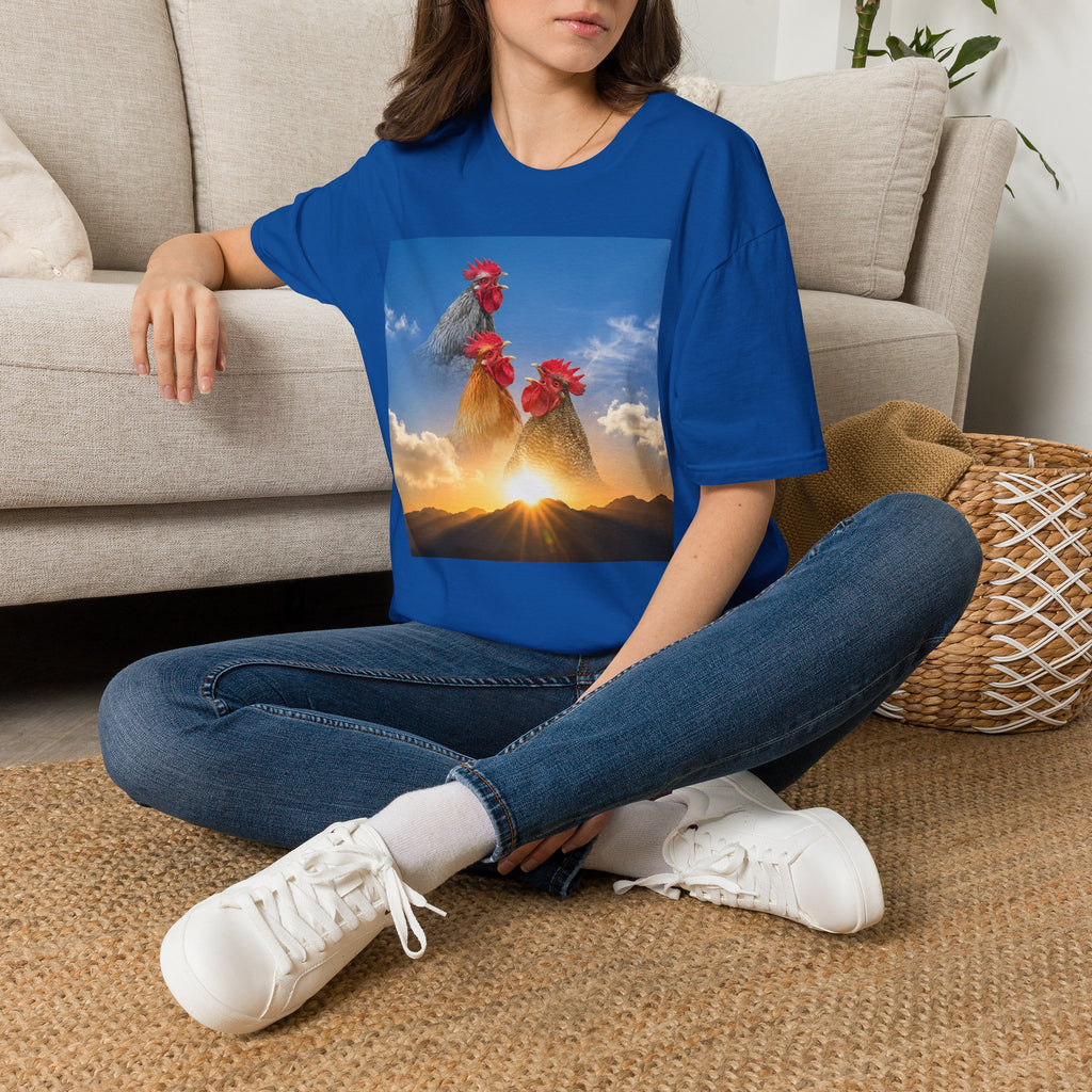 3 Rooster Sunrise Mountain T-Shirt
