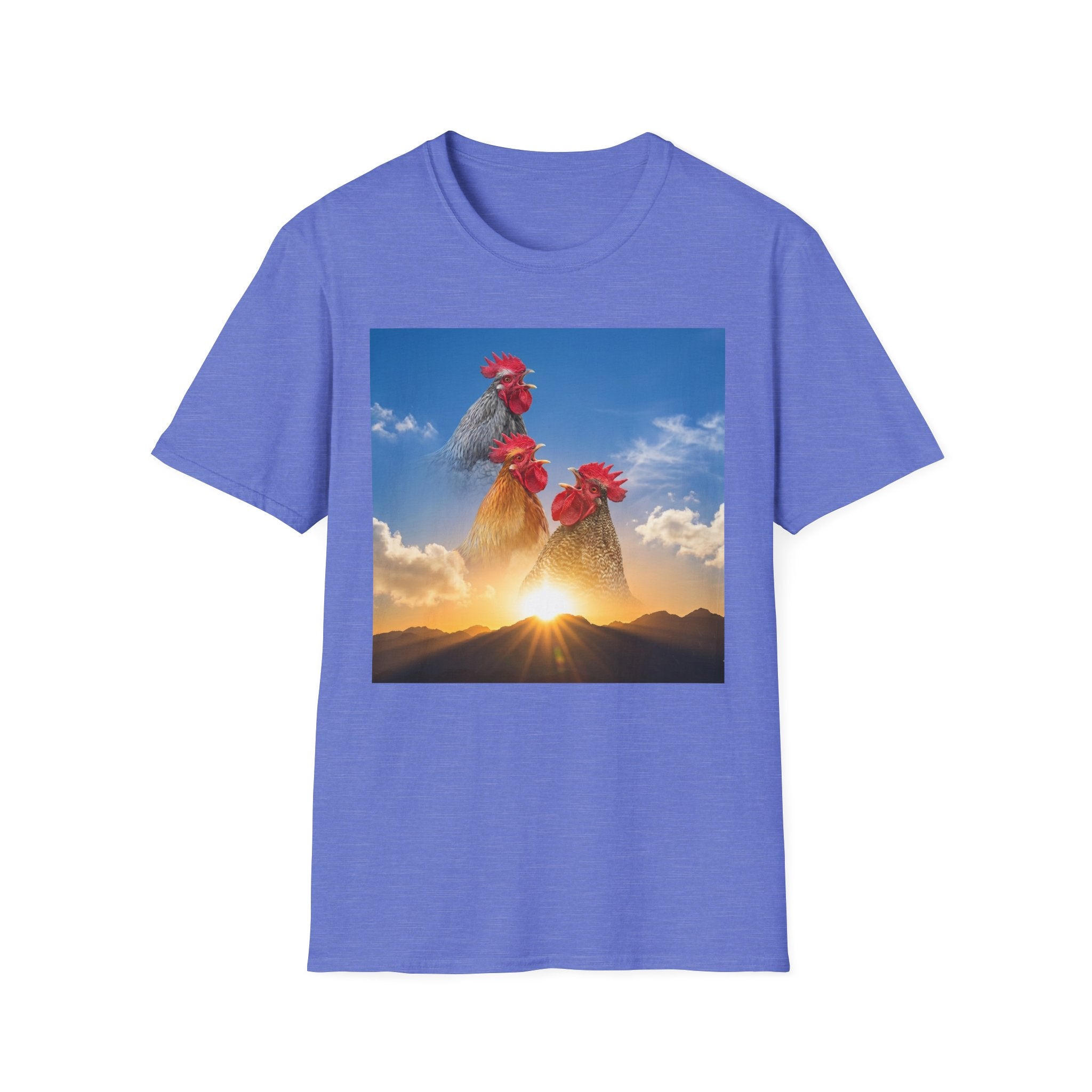 3 Rooster Sunrise Mountain T-Shirt