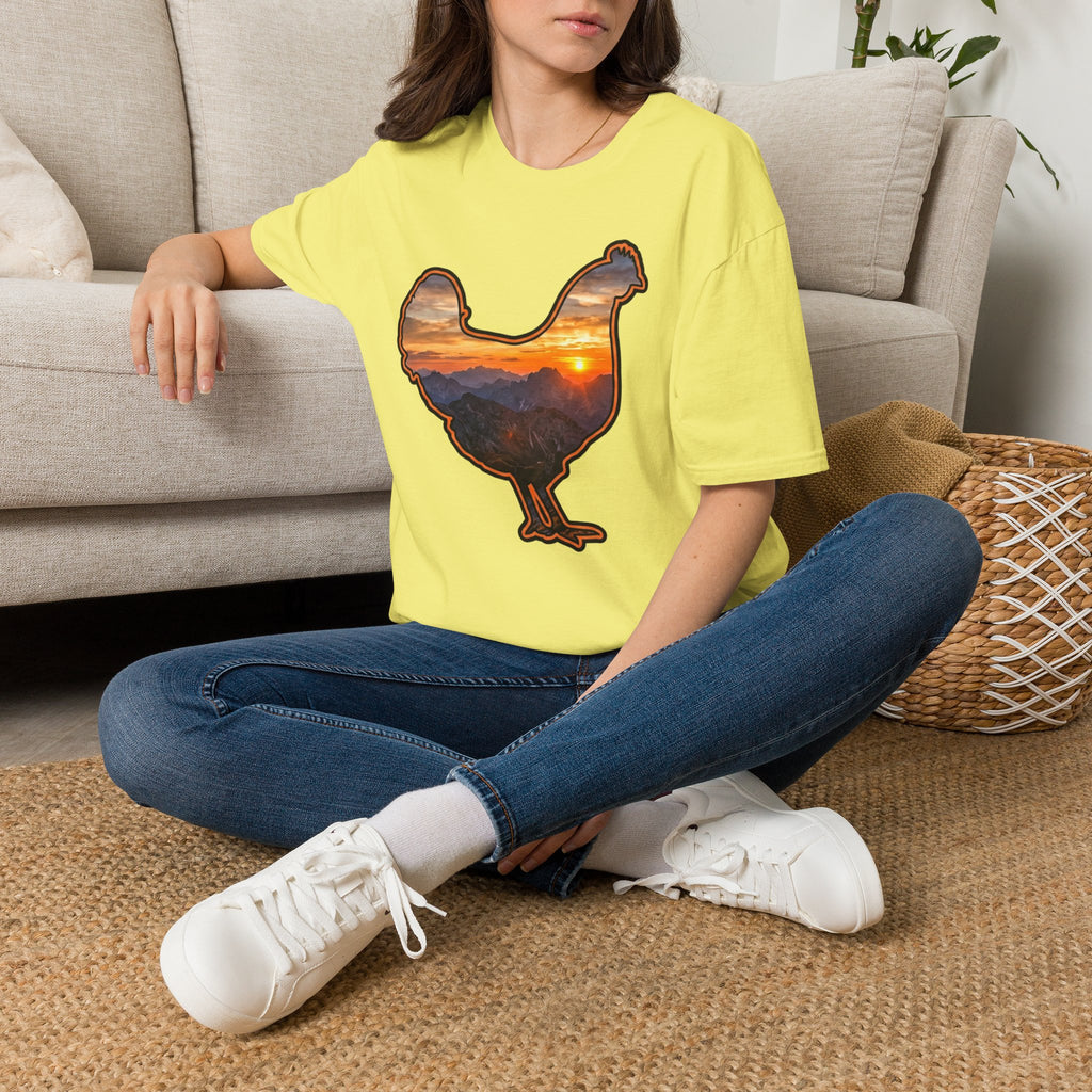 Hen Silhouette Mountain Sunset T-Shirt