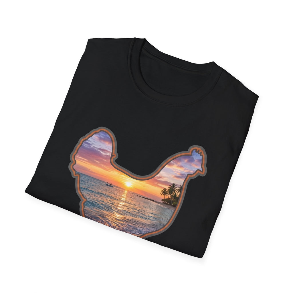 Hen Silhouette Beach T-Shirt