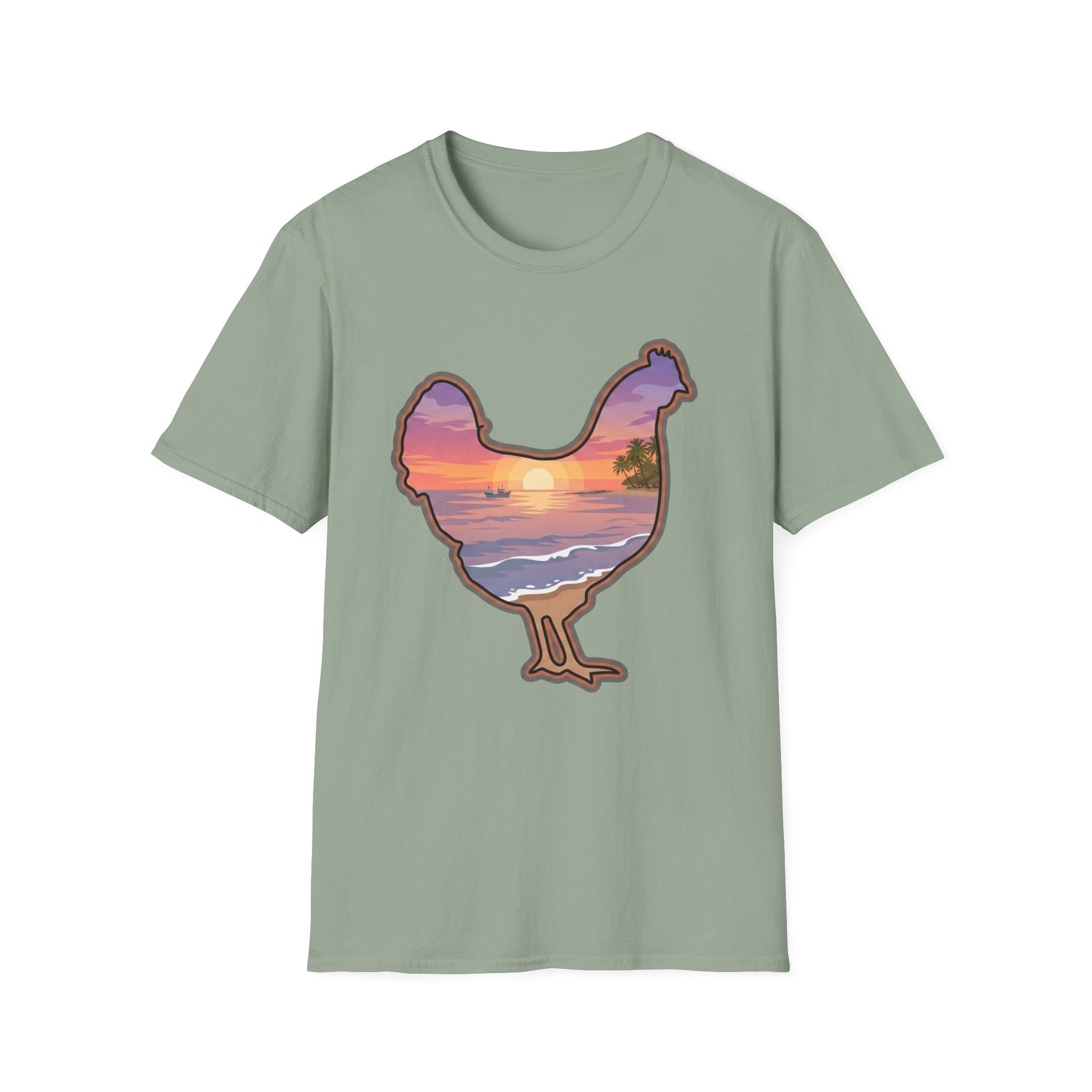 Hen Silhouette Beach V T-Shirt