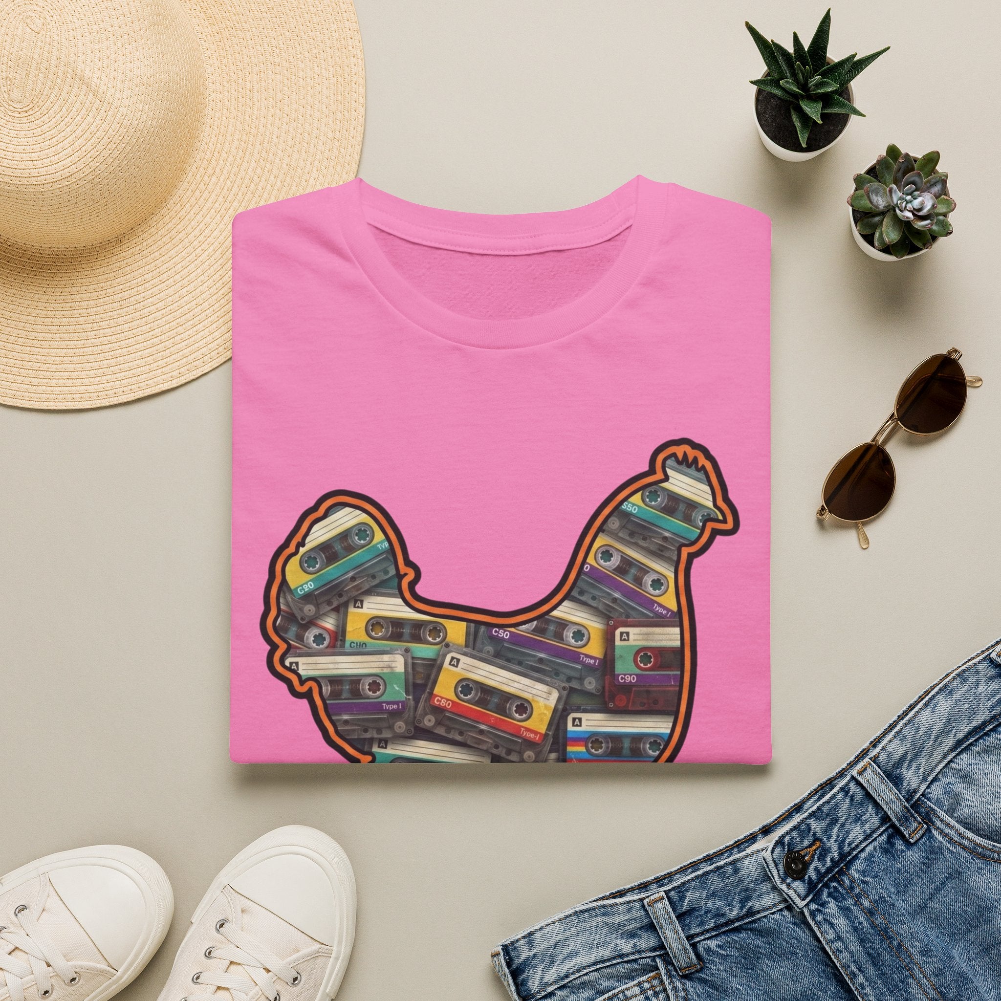 Hen Silhouette Cassettes T-Shirt