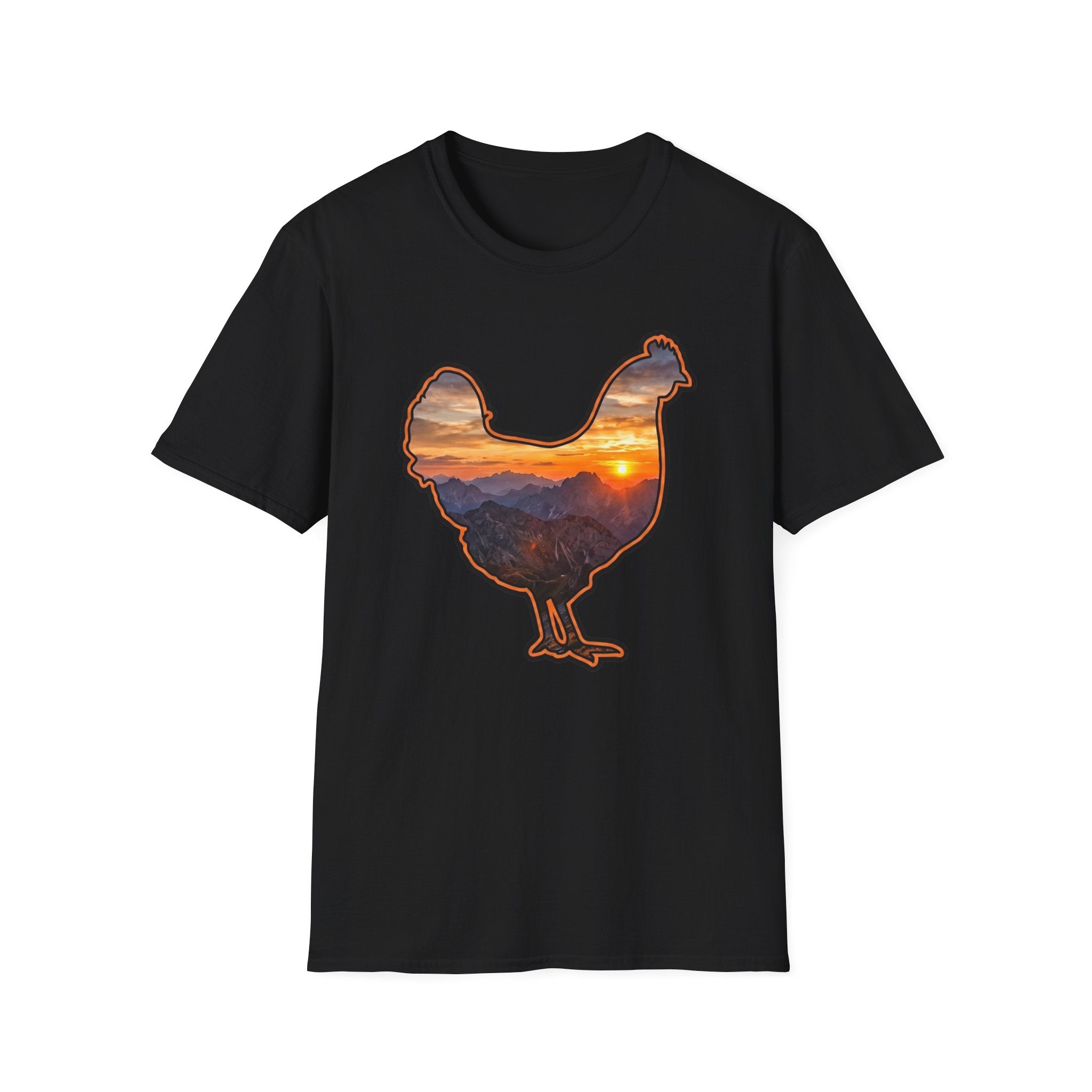 Hen Silhouette Mountain Sunset T-Shirt