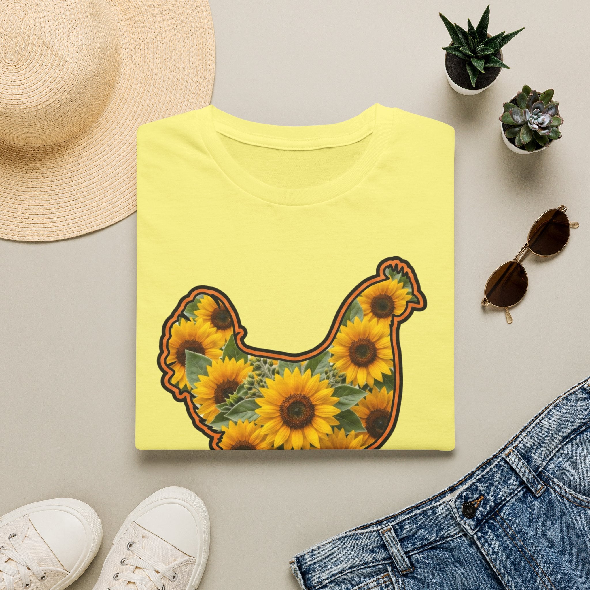 Hen Silhouette Sunflower T-Shirt