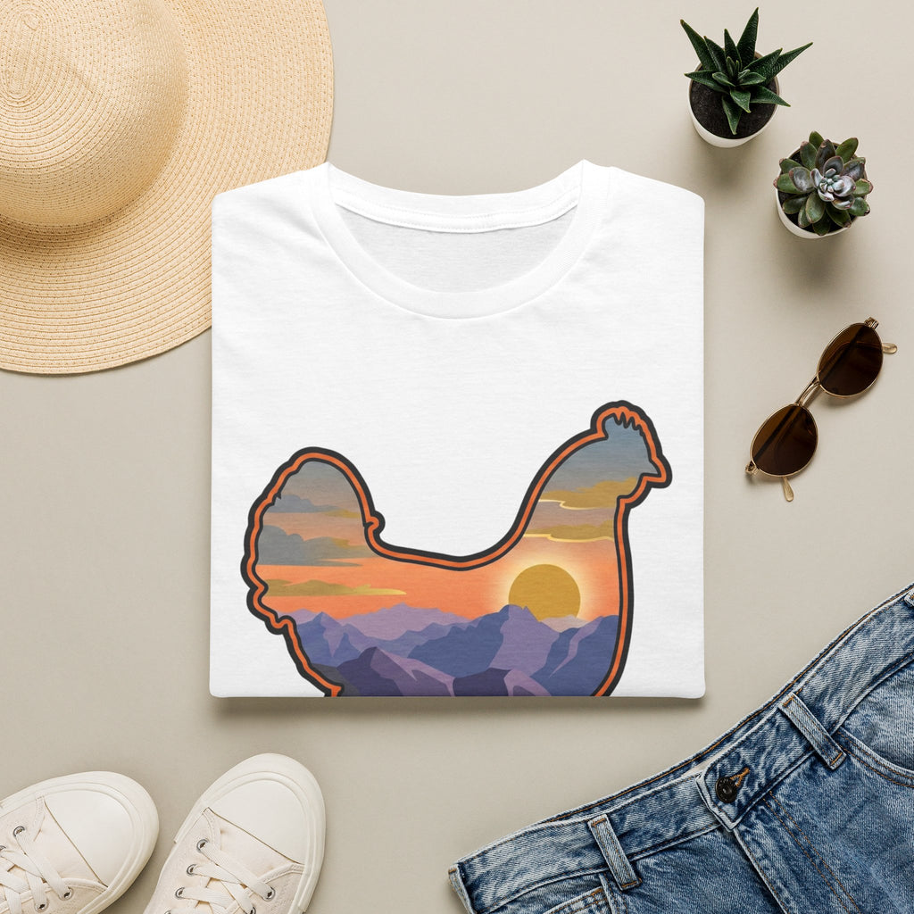 Hen Silhouette Mountain Sunset V T-Shirt