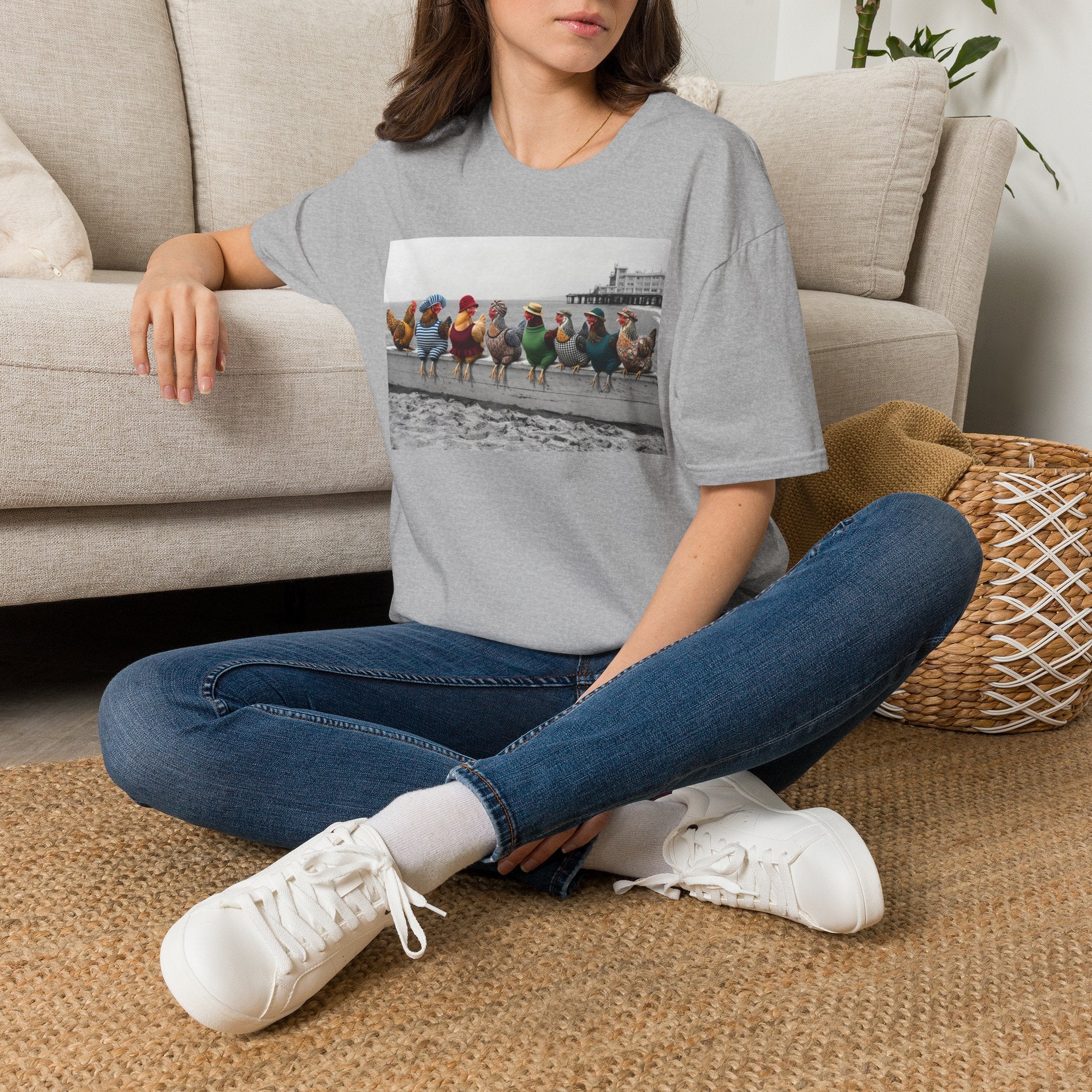Beach Hens Sitting Color T-Shirt