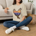 Hen Silhouette Mountain Sunset V T-Shirt