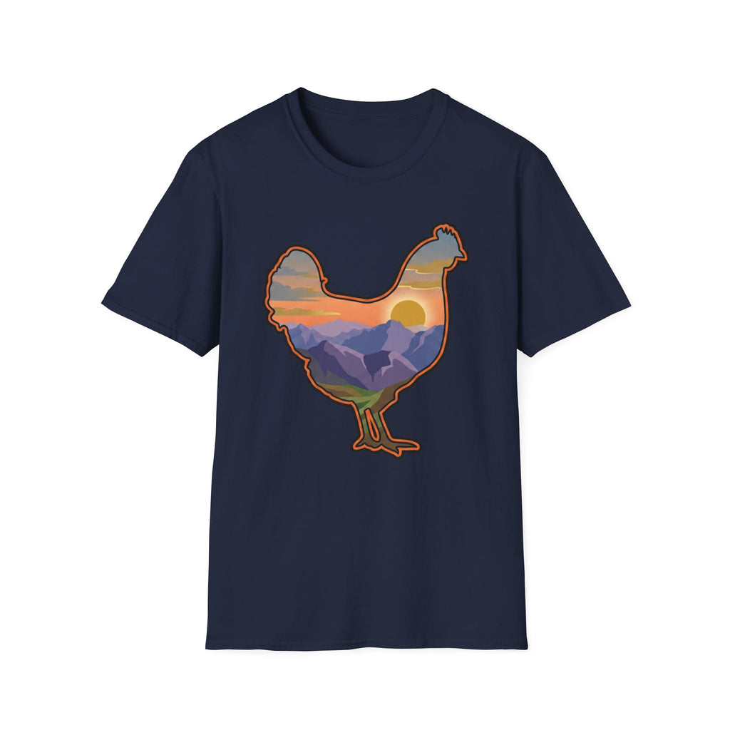 Hen Silhouette Mountain Sunset V T-Shirt