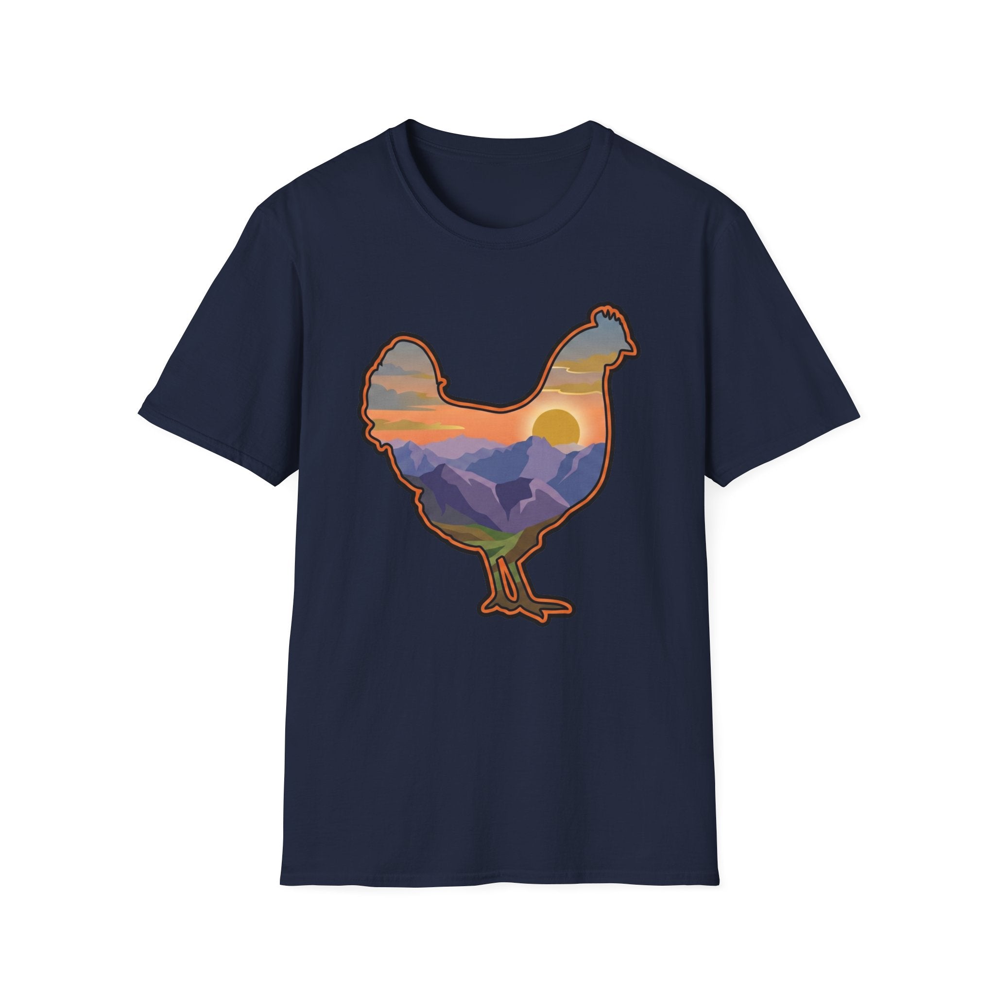 Hen Silhouette Mountain Sunset V T-Shirt