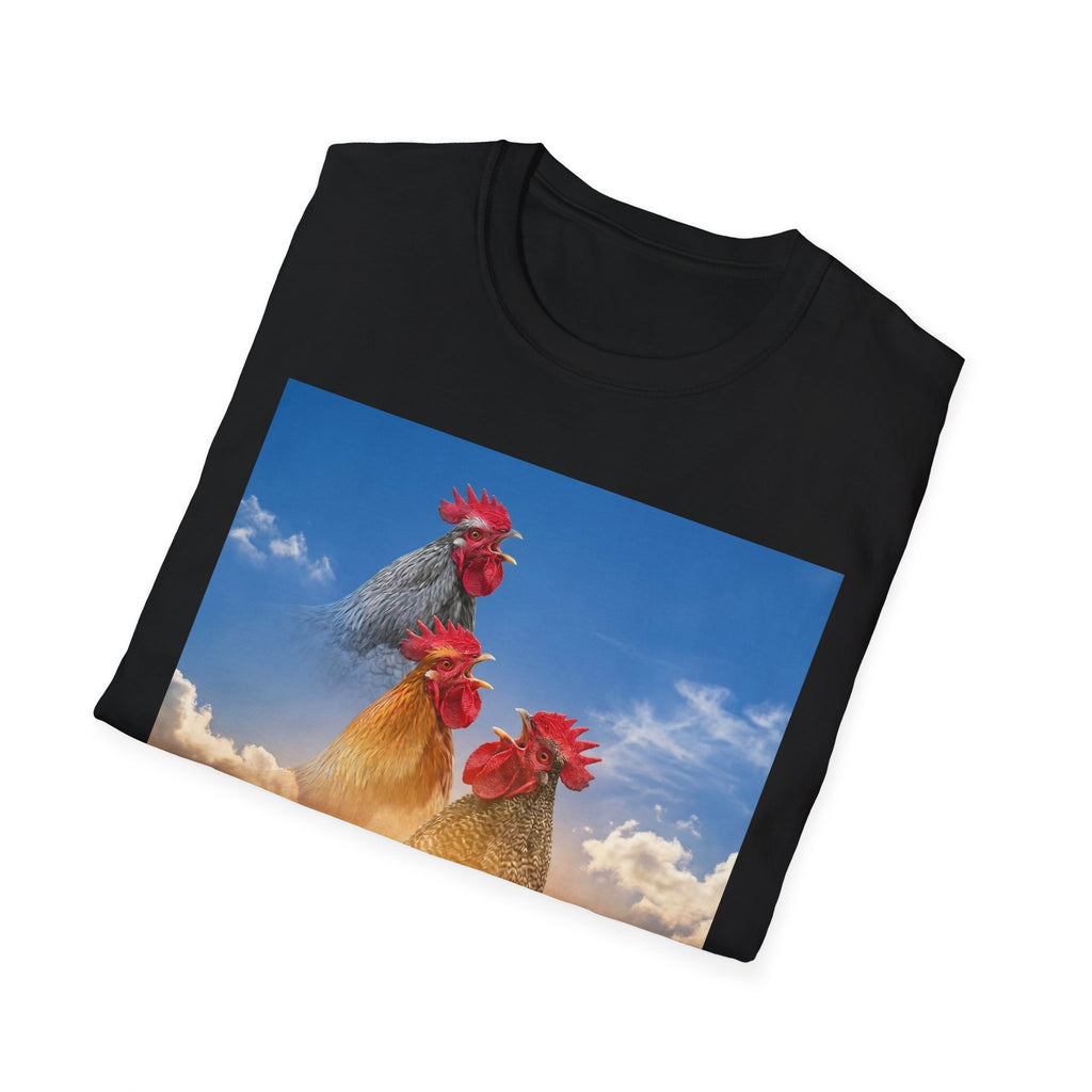 3 Rooster Sunrise Mountain T-Shirt