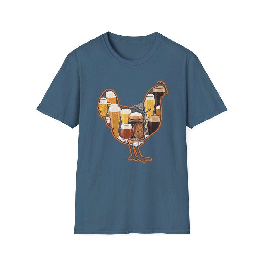 Hen Silhouette Beer V T-Shirt