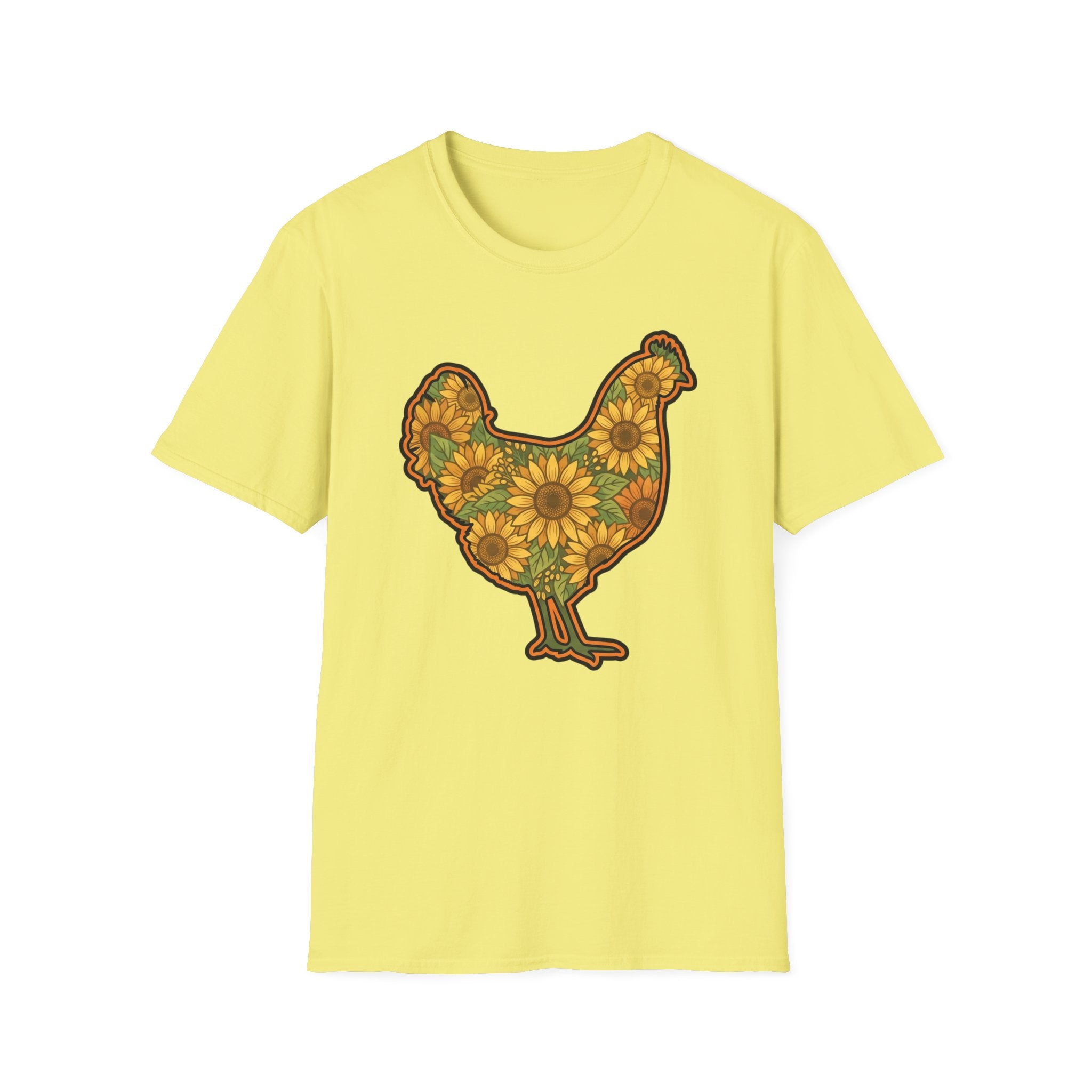 Hen Silhouette Sunflower V T-Shirt
