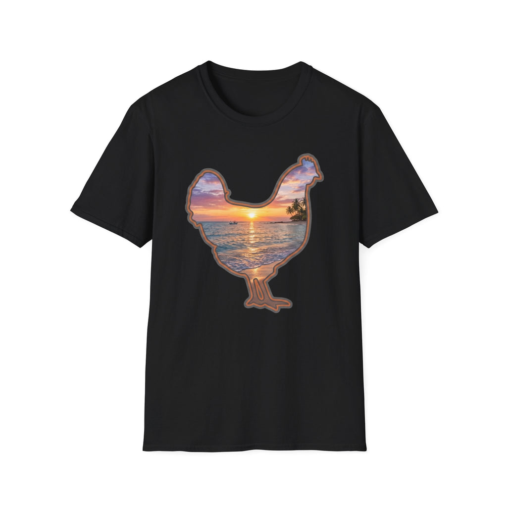 Hen Silhouette Beach T-Shirt