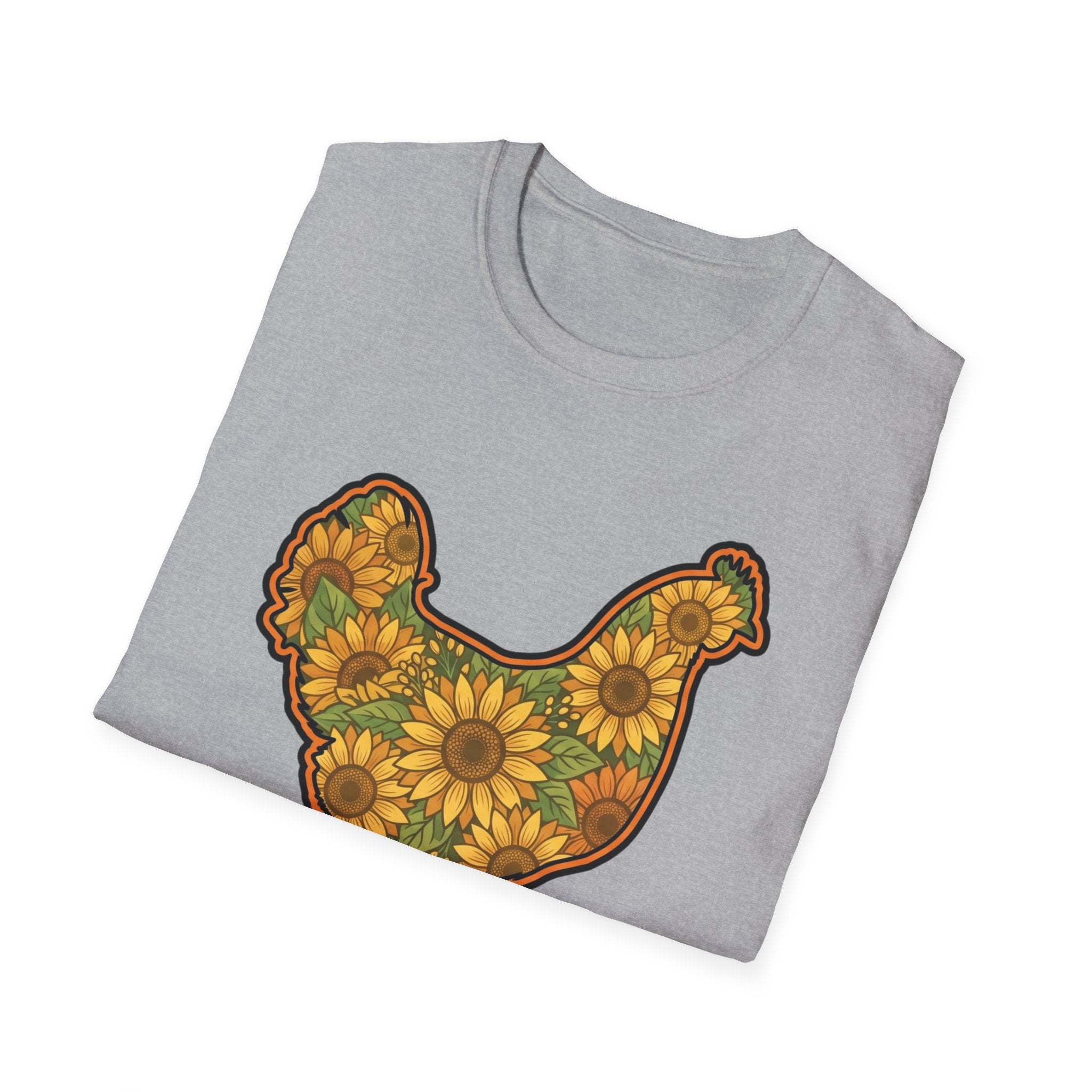 Hen Silhouette Sunflower V T-Shirt