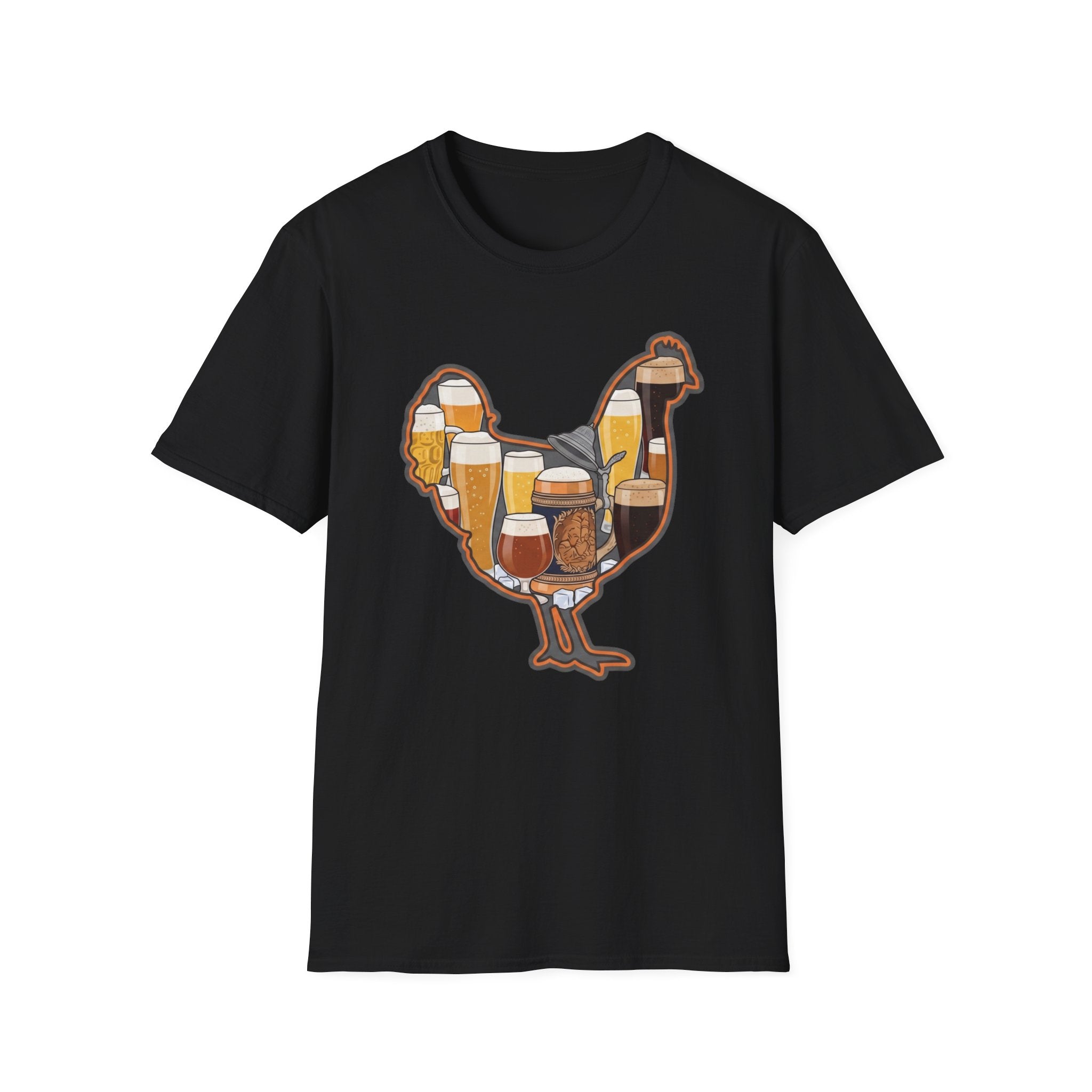Hen Silhouette Beer V T-Shirt