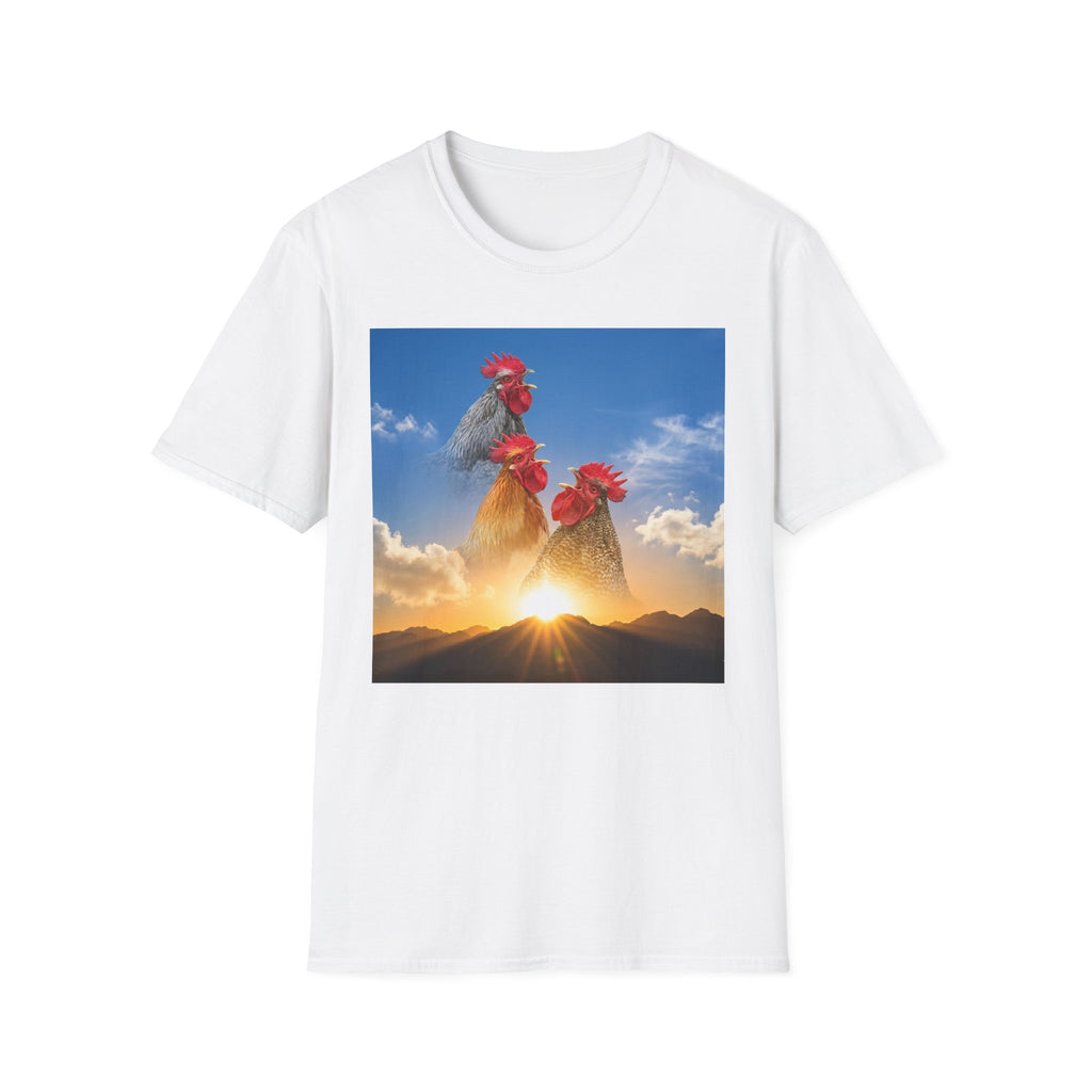 3 Rooster Sunrise Mountain T-Shirt
