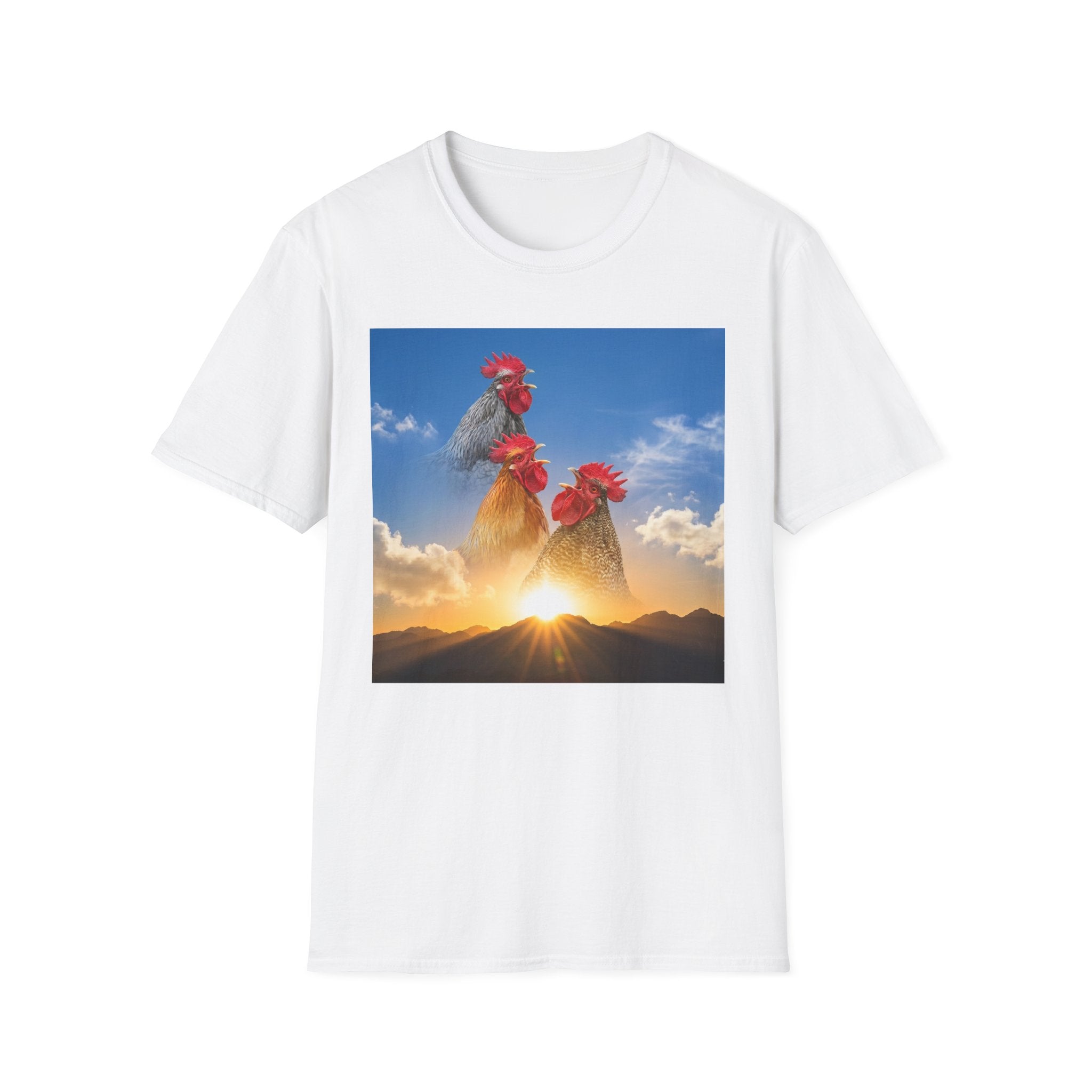 3 Rooster Sunrise Mountain T-Shirt